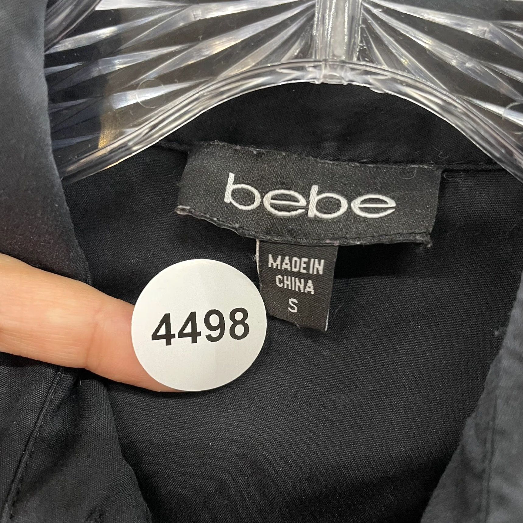 Bebe VINTAGE bebe Top Button Up Blouse Shirt Small Black Collared Office WomenS Size S / US 4 / IT 40 - 7 Thumbnail