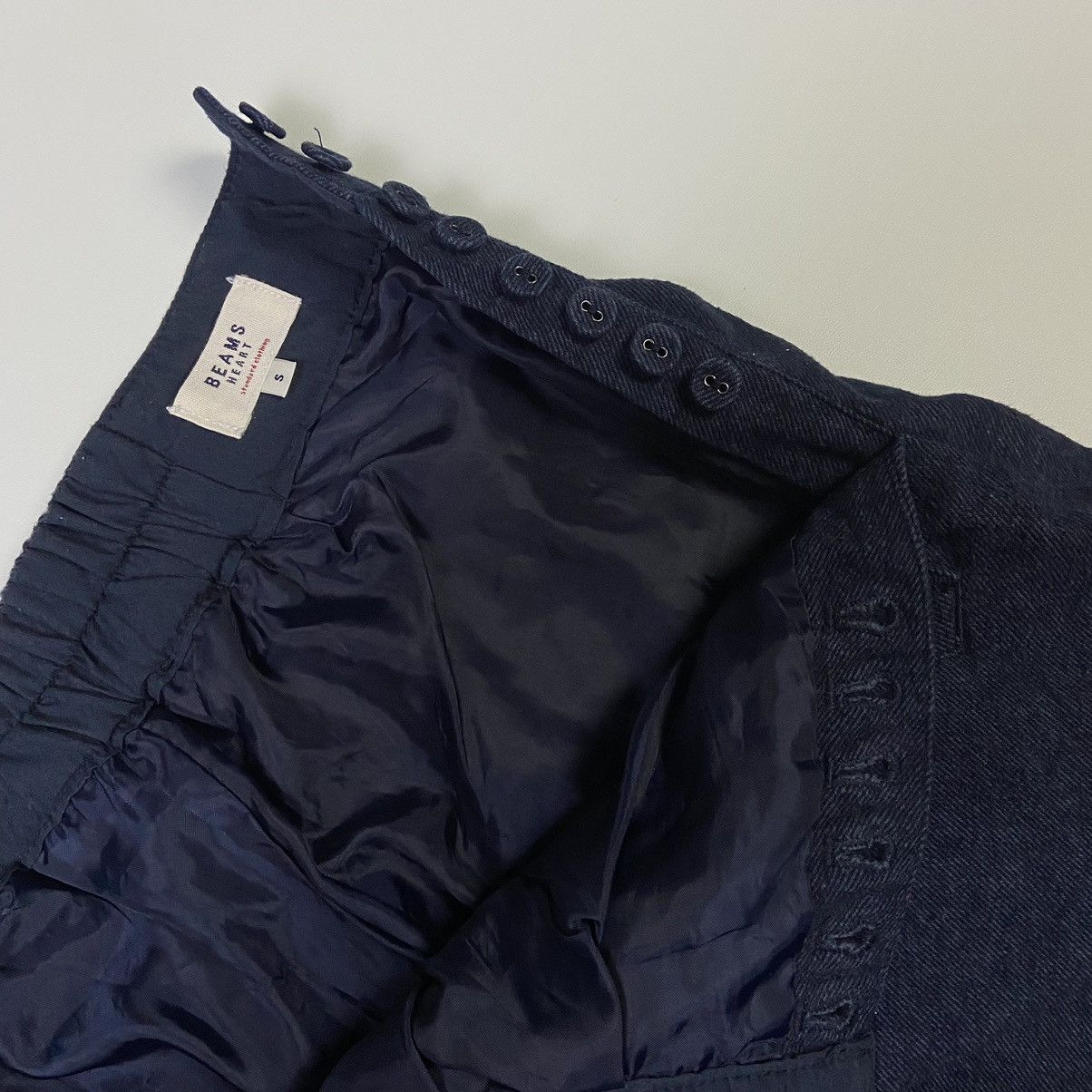 Beams Plus BEAMS HEART Navy Pleated Wide Leg Pants S Size US 28 / EU 44 - 4 Thumbnail