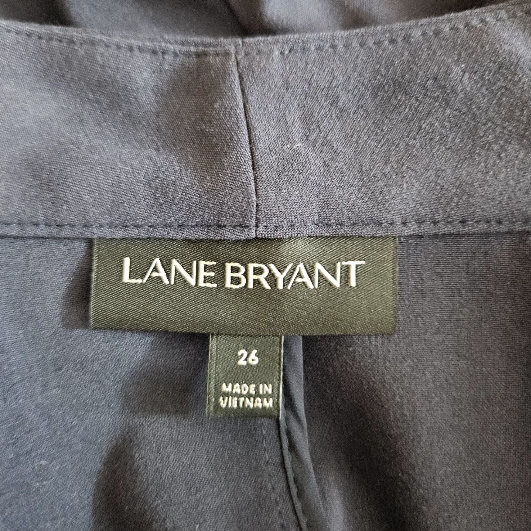 Vintage Lane Bryant Blazer Womens 26 Blue Open Front Zip Pockets 3/4 Sleeve Jacket Size 4XL / US 24-26 - 5 Thumbnail