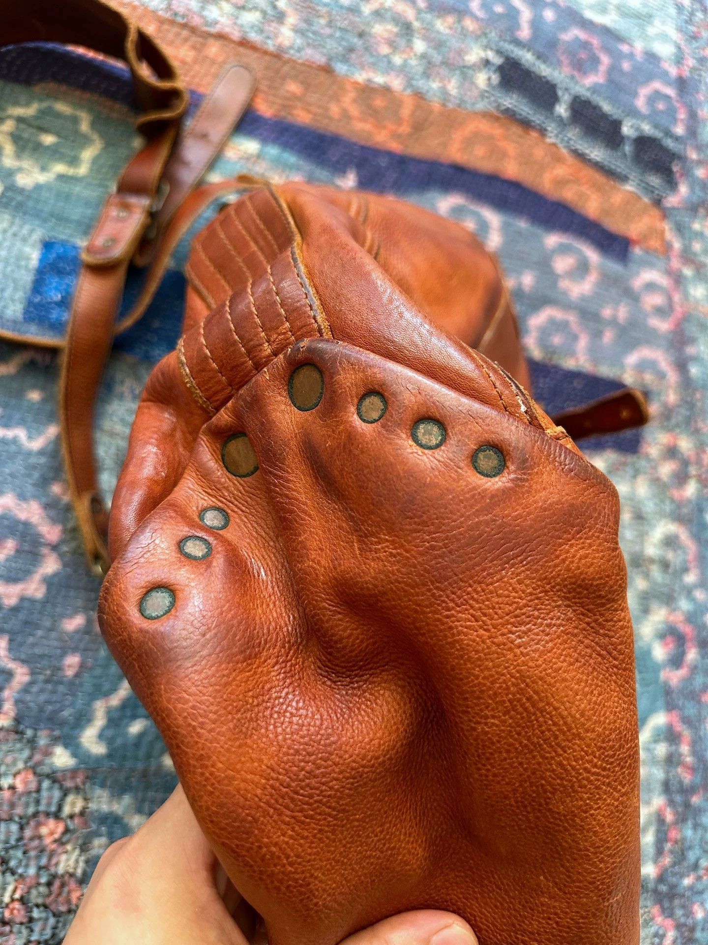 RRL Ralph Lauren RRL Authentic Distressed Dark Tote Bag Italian Size ONE SIZE - 4 Thumbnail