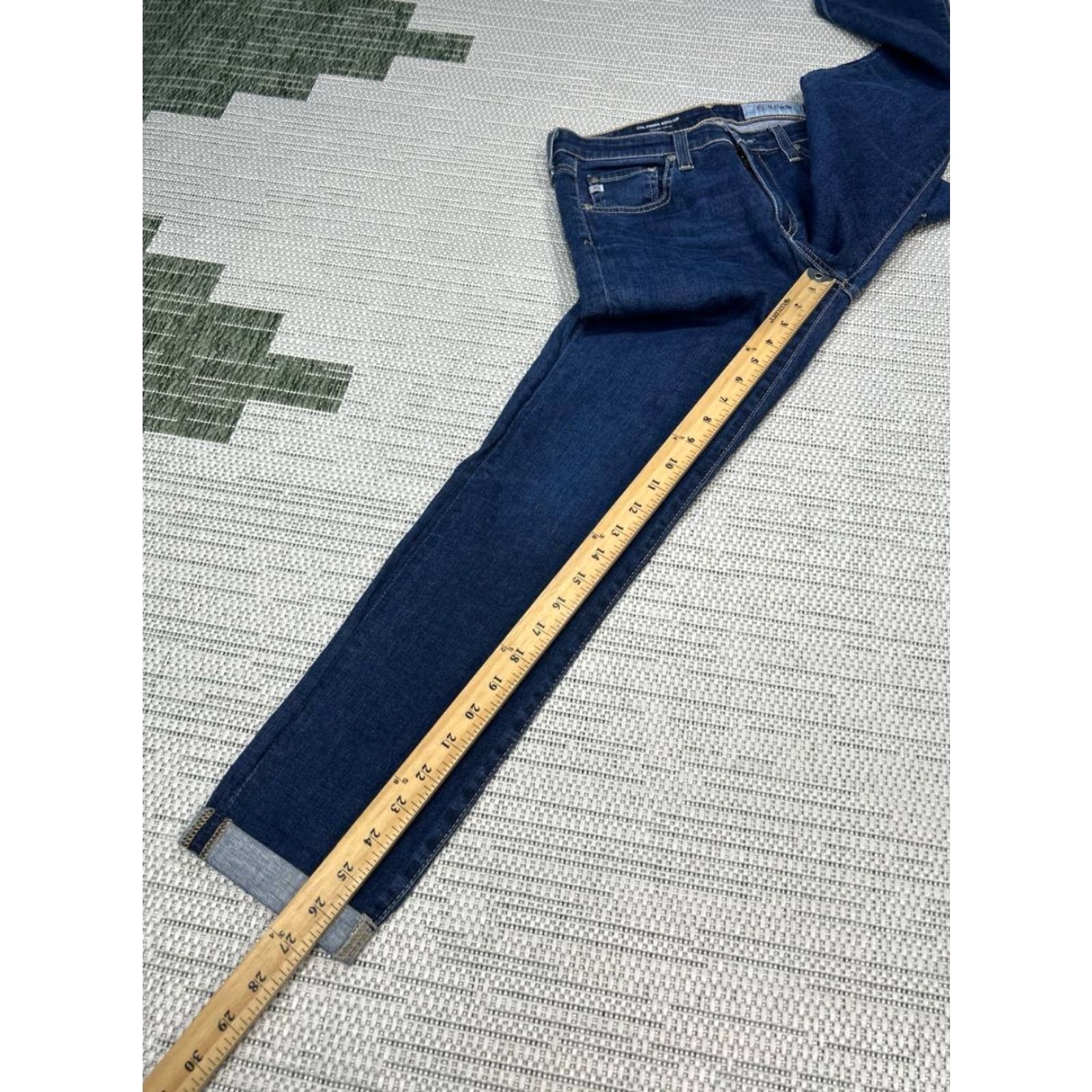 Vintage AG Adriano Goldschmied The Prima Cigarette Roll Up Jeans Womens 29 Blue 29x26 Jeans Size 29" - 5 Thumbnail