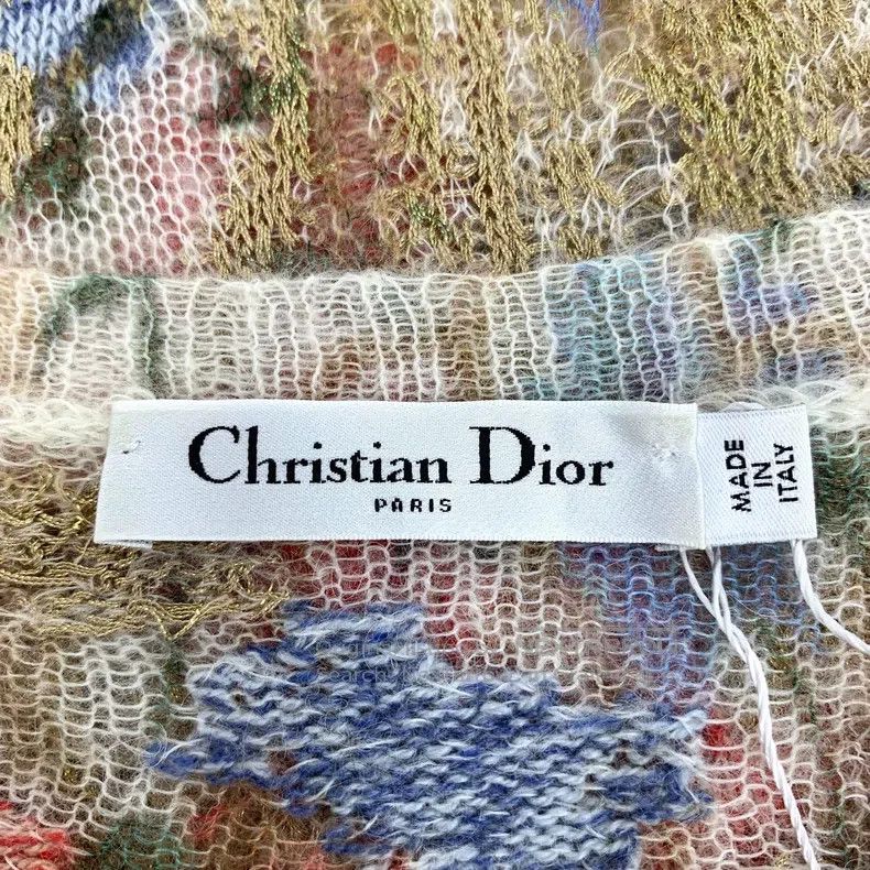 Dior Dior Multi-coloured cashmere floral hollow round-neck long Size XS / US 0-2 / IT 36-38 - 5 Thumbnail