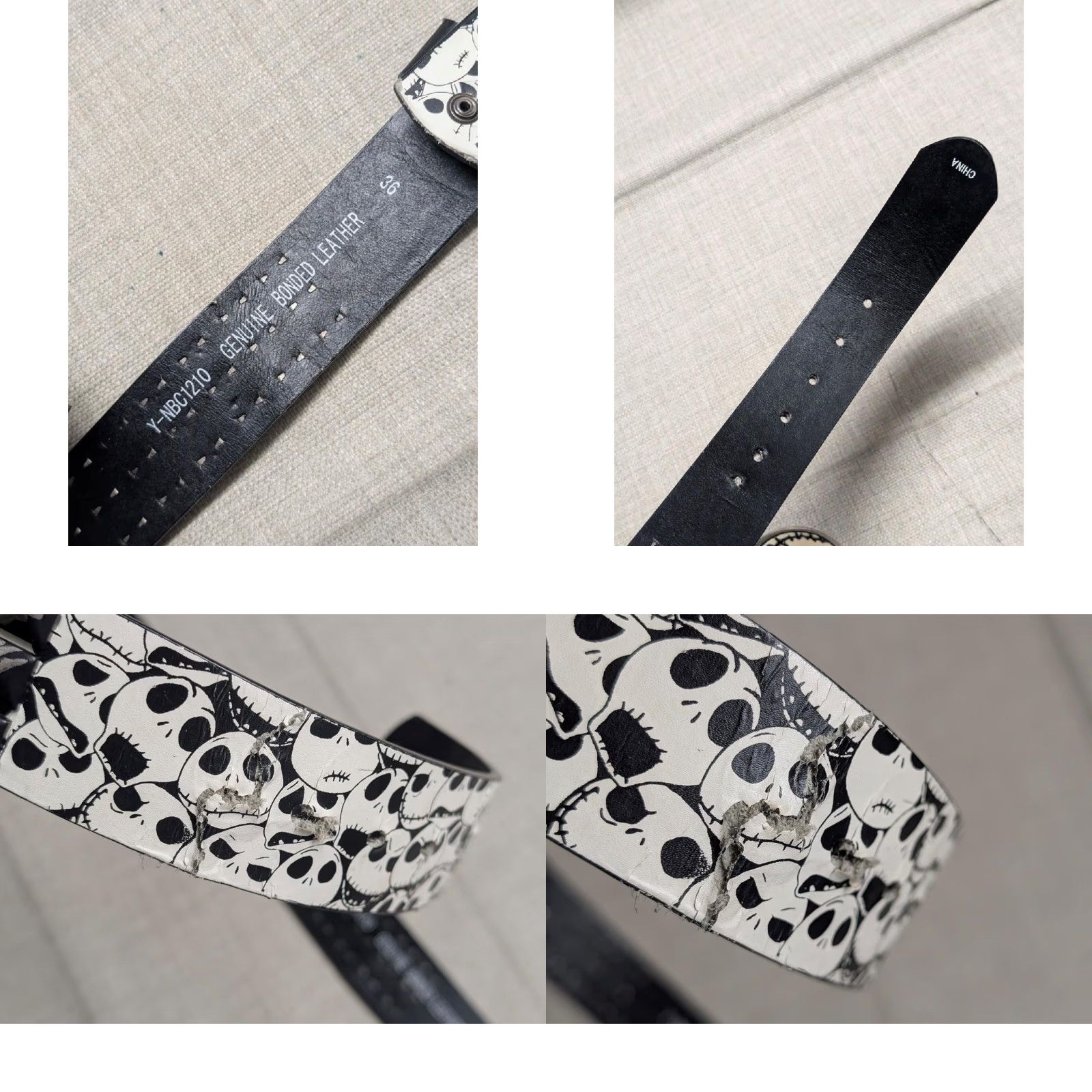 Disney VINTAGE Disney Y2K STUDDED belt 36 bonded leather Western belt Men Mens 36 Nightmare Before Christmas Size 36 - 9 Thumbnail