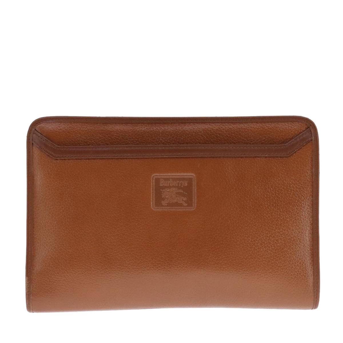 Burberry Brown Leather Clutch Bag (Pre-Owned) Size ONE SIZE - 1 Thumbnail