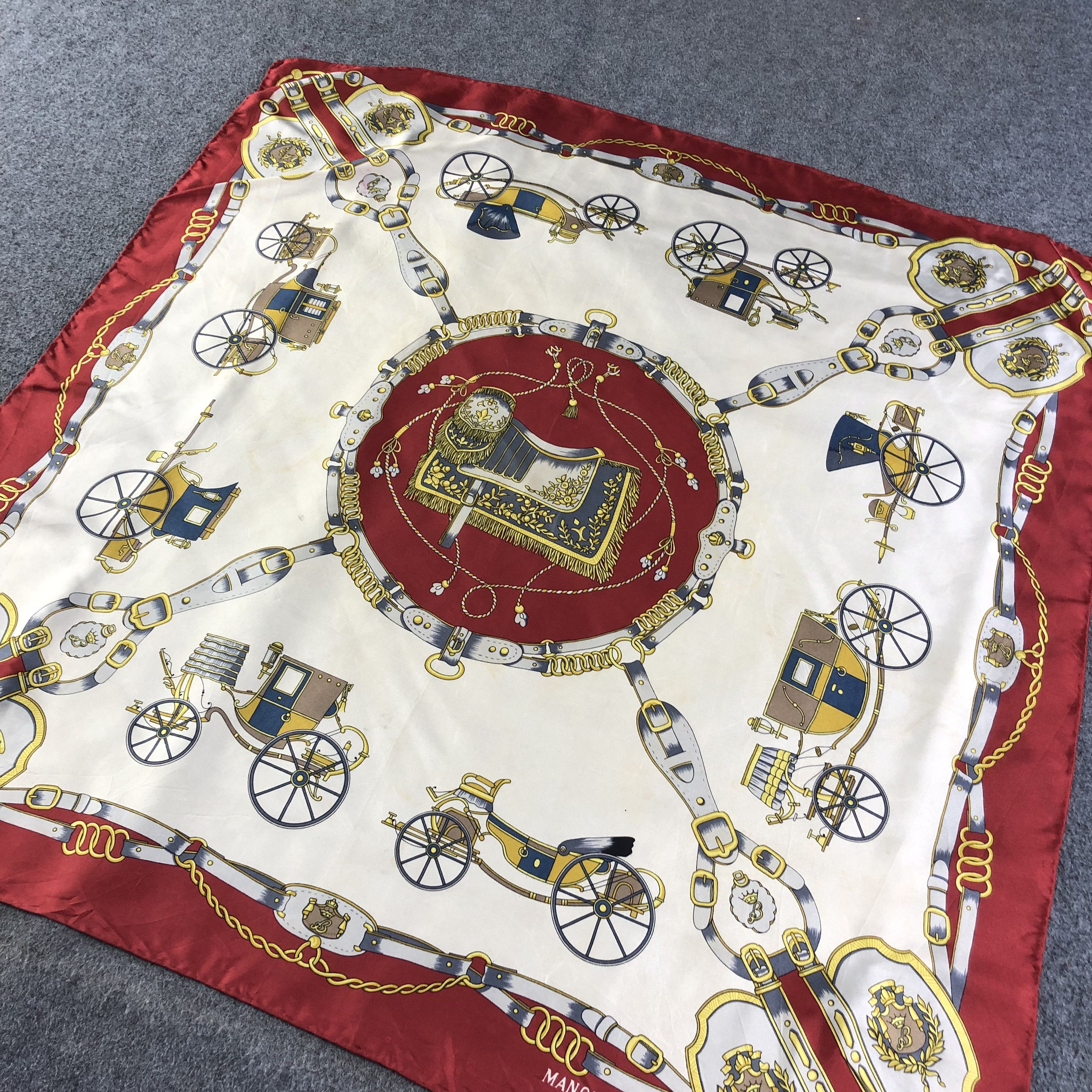 Vintage Manolo Borromeo Luxury Hand Rolled Silk Scarf M433 Size ONE SIZE - 2 Thumbnail
