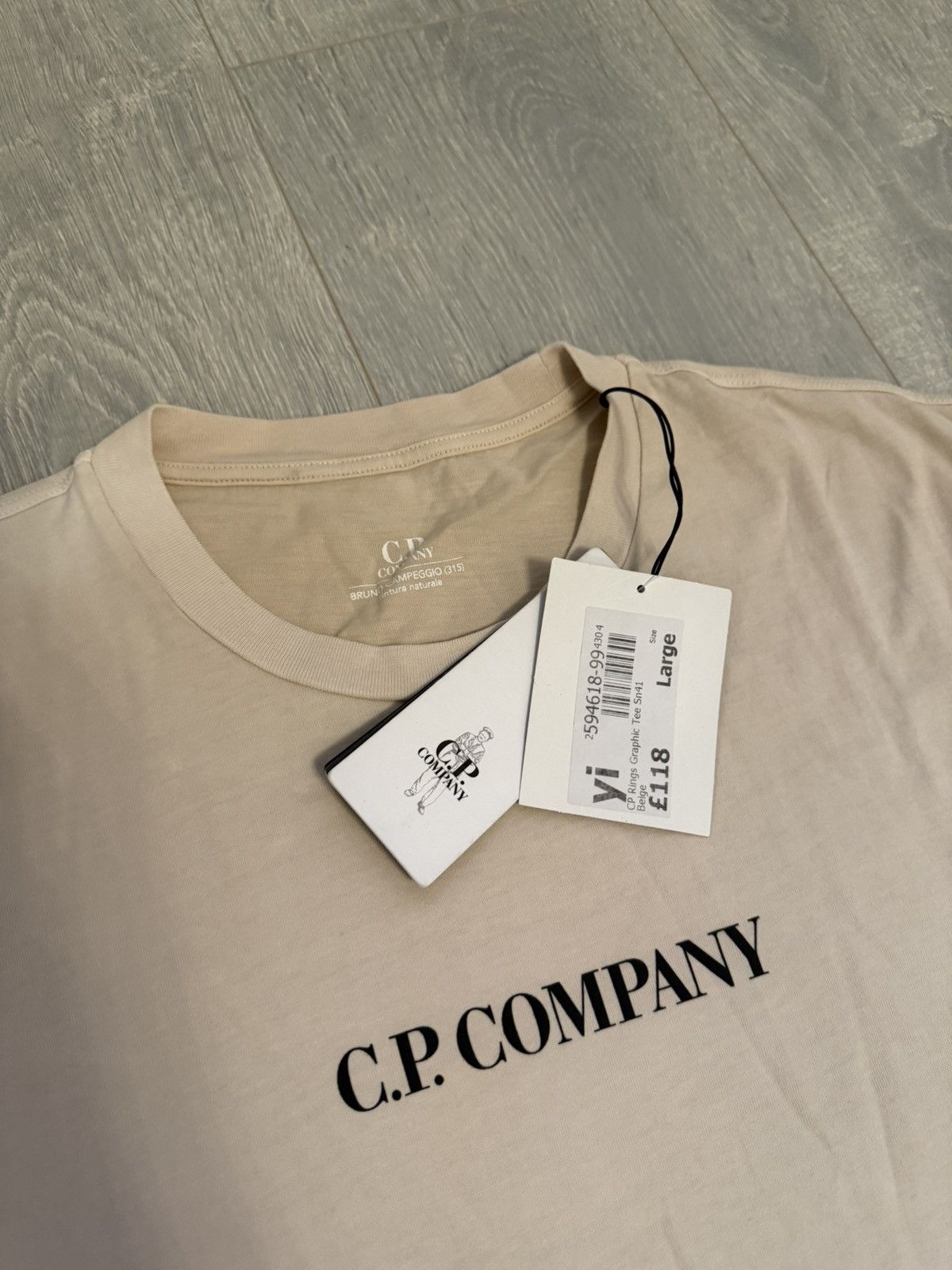 C.P. Company CP Company Graphic Streetwear Brand New Beige Mens Tee Size US XL / EU 56 / 4 - 4 Thumbnail