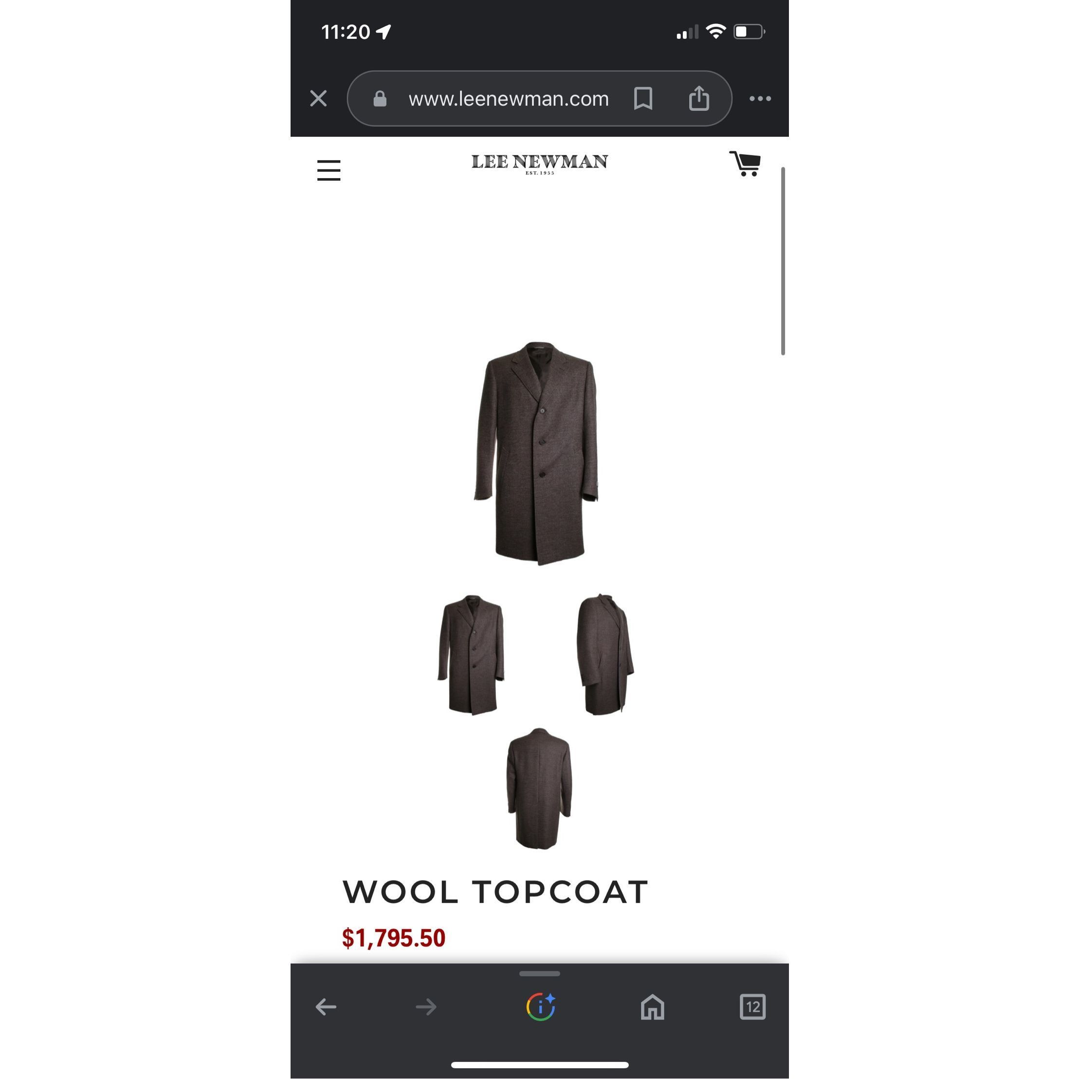 Saks Fifth Avenue SAKS FIFTH AVENUE CANALI Wool Winter Top Coat 100% Pure New Size US L / EU 52-54 / 3 - 8 Thumbnail