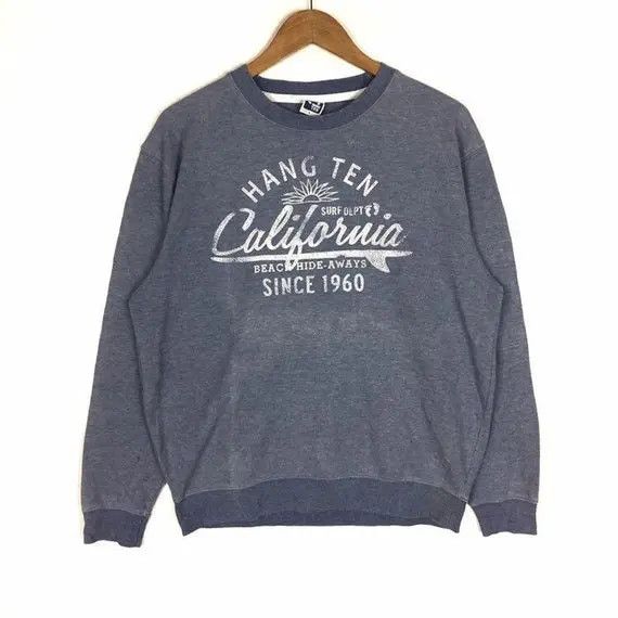 Hang Ten Vtg HANG TEN Sweatshirt Crewneck Spellout Big Logo Jumper Size US L / EU 52-54 / 3 - 1 Thumbnail