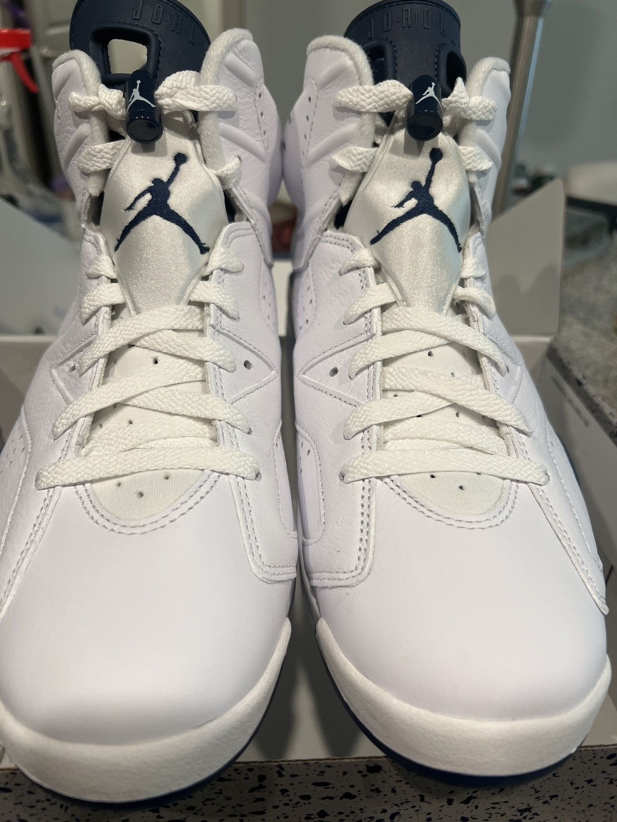 Jordan Brand × Nike Jordan 6 White/Navy Blue Size US 10.5 / EU 43-44 - 6 Thumbnail