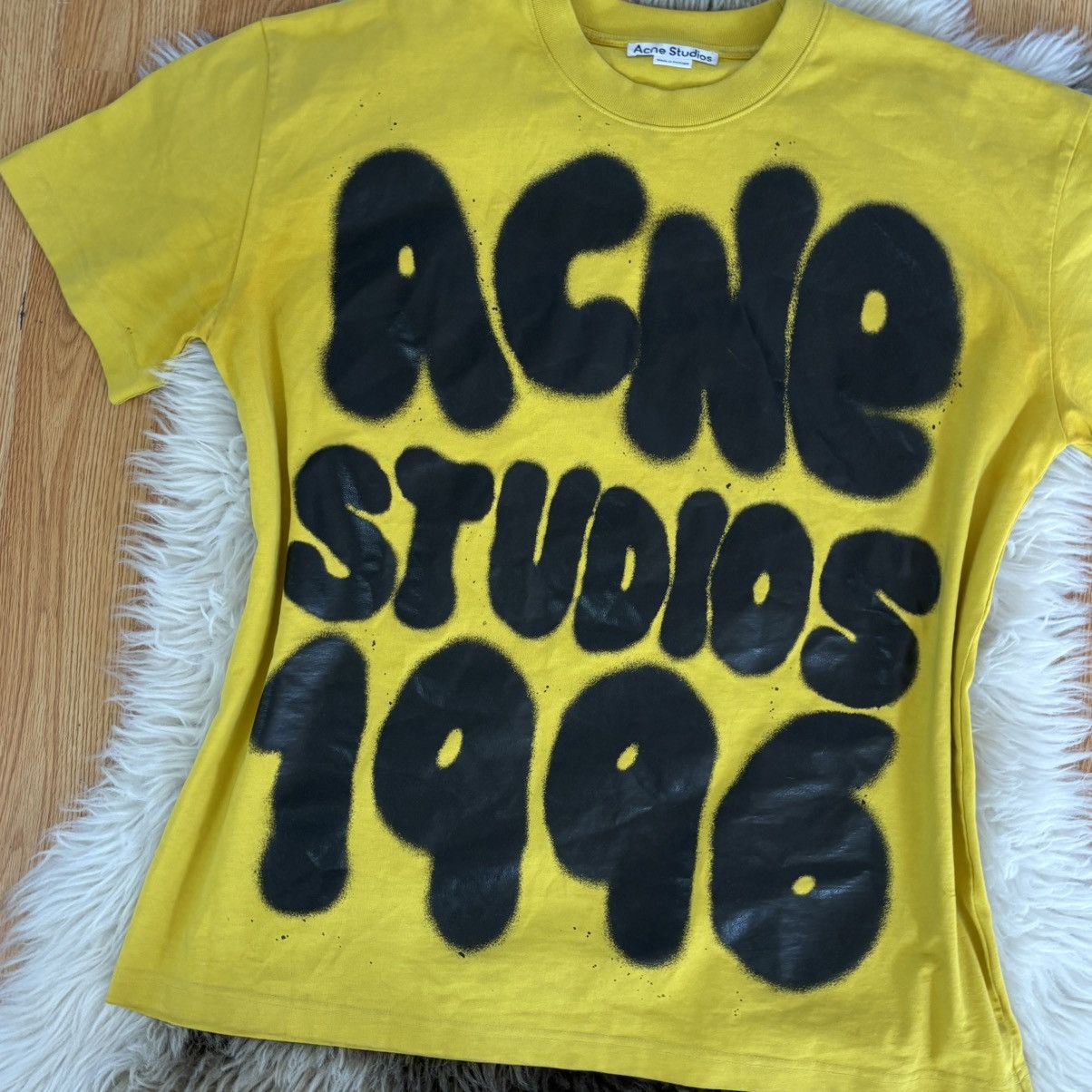 Acne Studios Acne Studios 1996 Graphic Logo T-Shirt Yellow/Black Size US M / EU 48-50 / 2 - 7 Thumbnail
