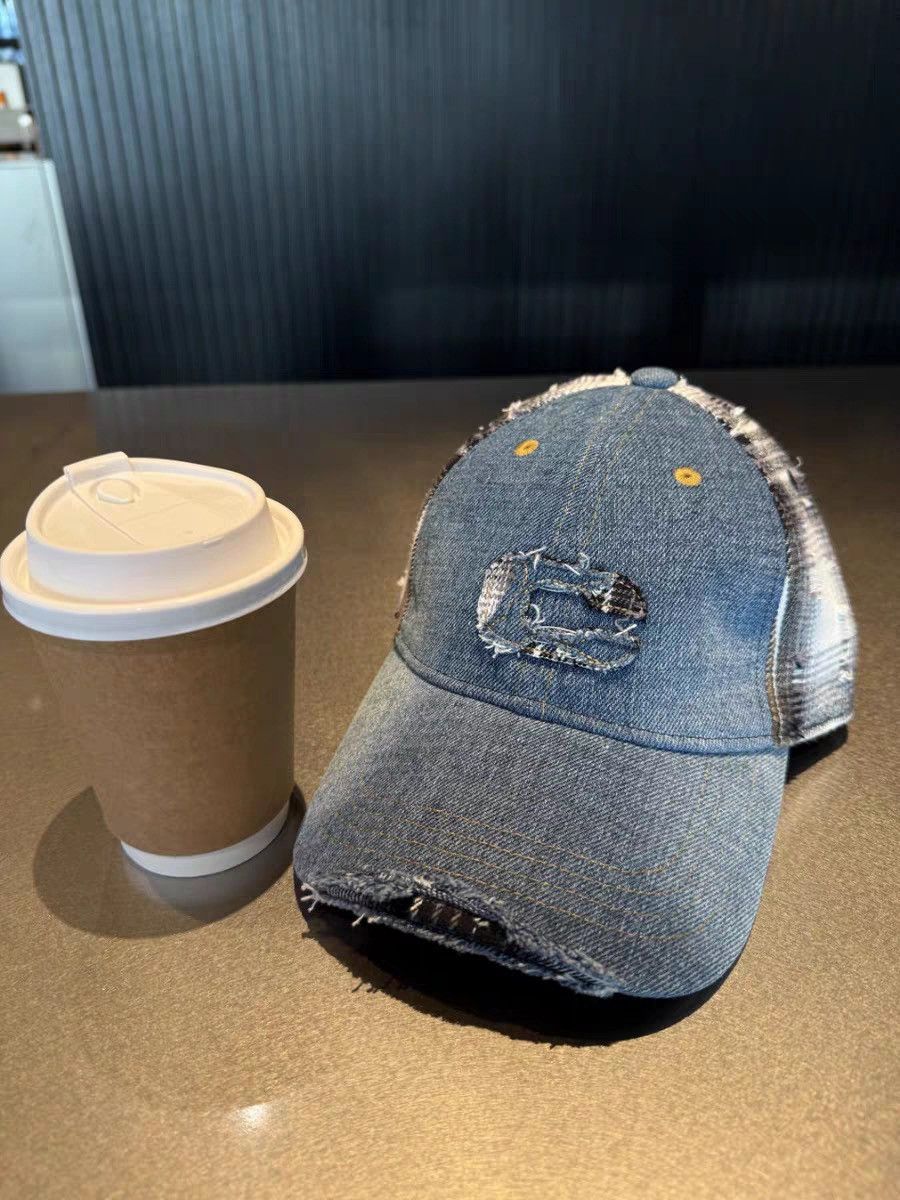 Other Distressed Plaid Denim Baseball Cap Size ONE SIZE - 1 Thumbnail