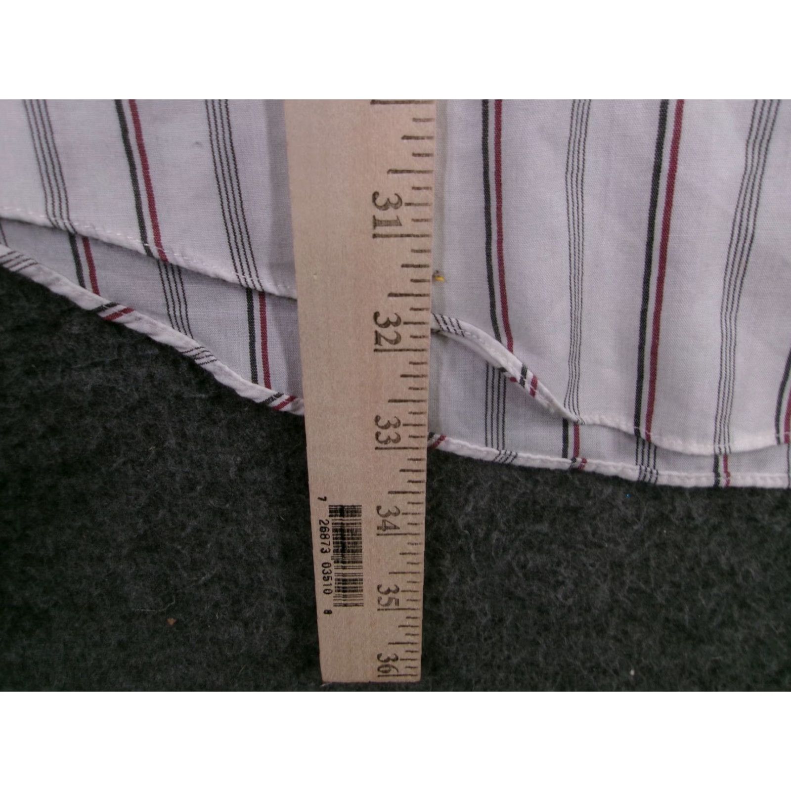 Vintage Damon Dress Shirt Mens Tall 15.5 Striped Long Sleeve White Pocket Button Up Size 42R - 5 Thumbnail