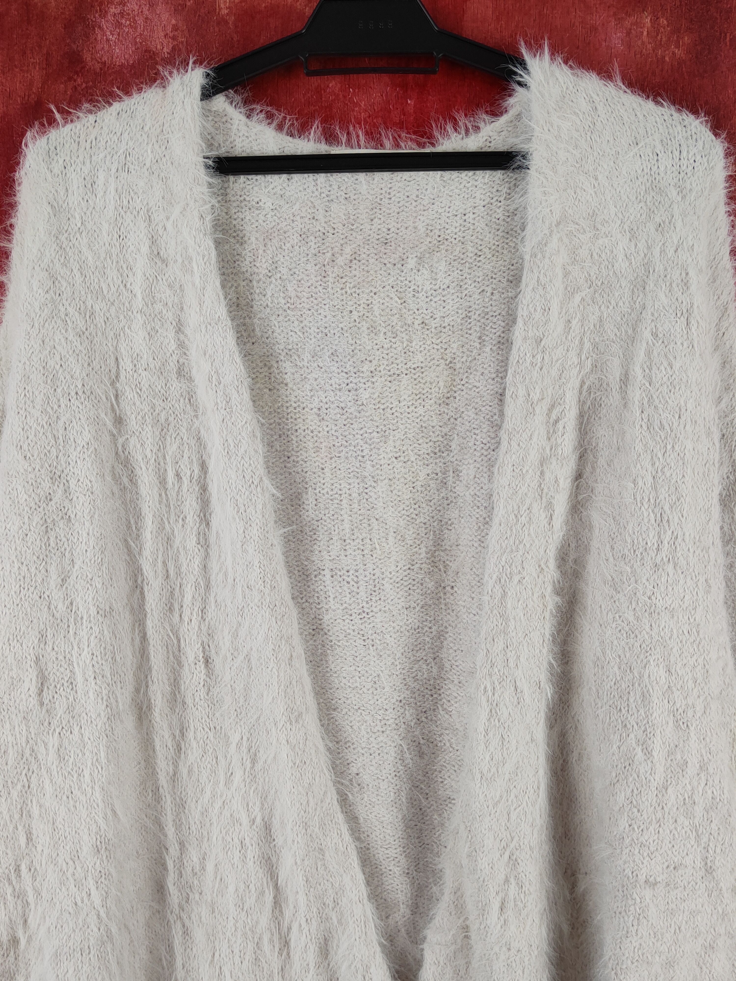 Japanese Brand × Vintage Archives Light Gray Fur Mohair Knitwear Cardigan Vintage Size M / US 6-8 / IT 42-44 - 2 Thumbnail