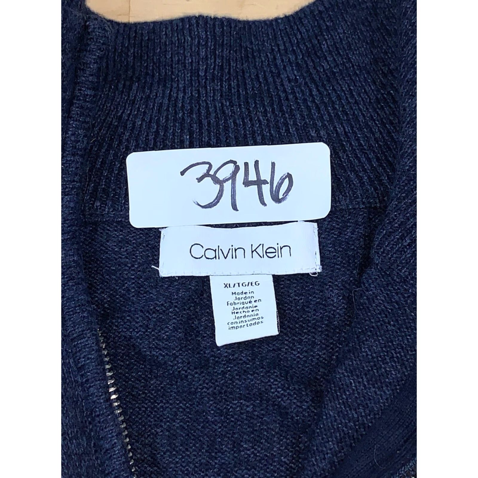 Calvin Klein Calvin Klein Pullover Sweater XL Blue Color Block Mock Neck Long Sleeve Men's 1/4 Zip Casual Size US XL / EU 56 / 4 - 3 Thumbnail