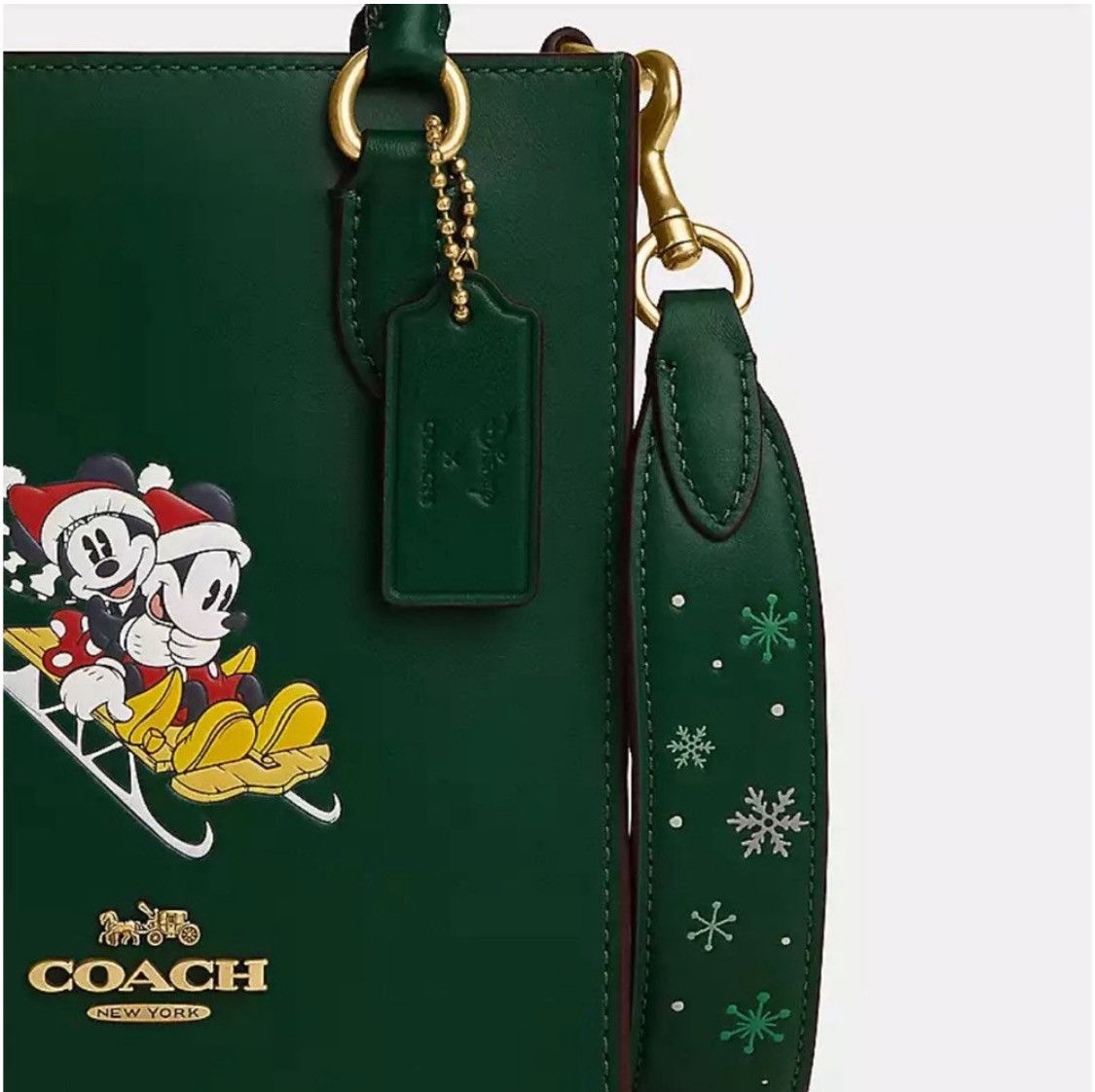 Coach Disney X Coach North South Mini Leather Tote With Sled Motif Size ONE SIZE - 4 Thumbnail