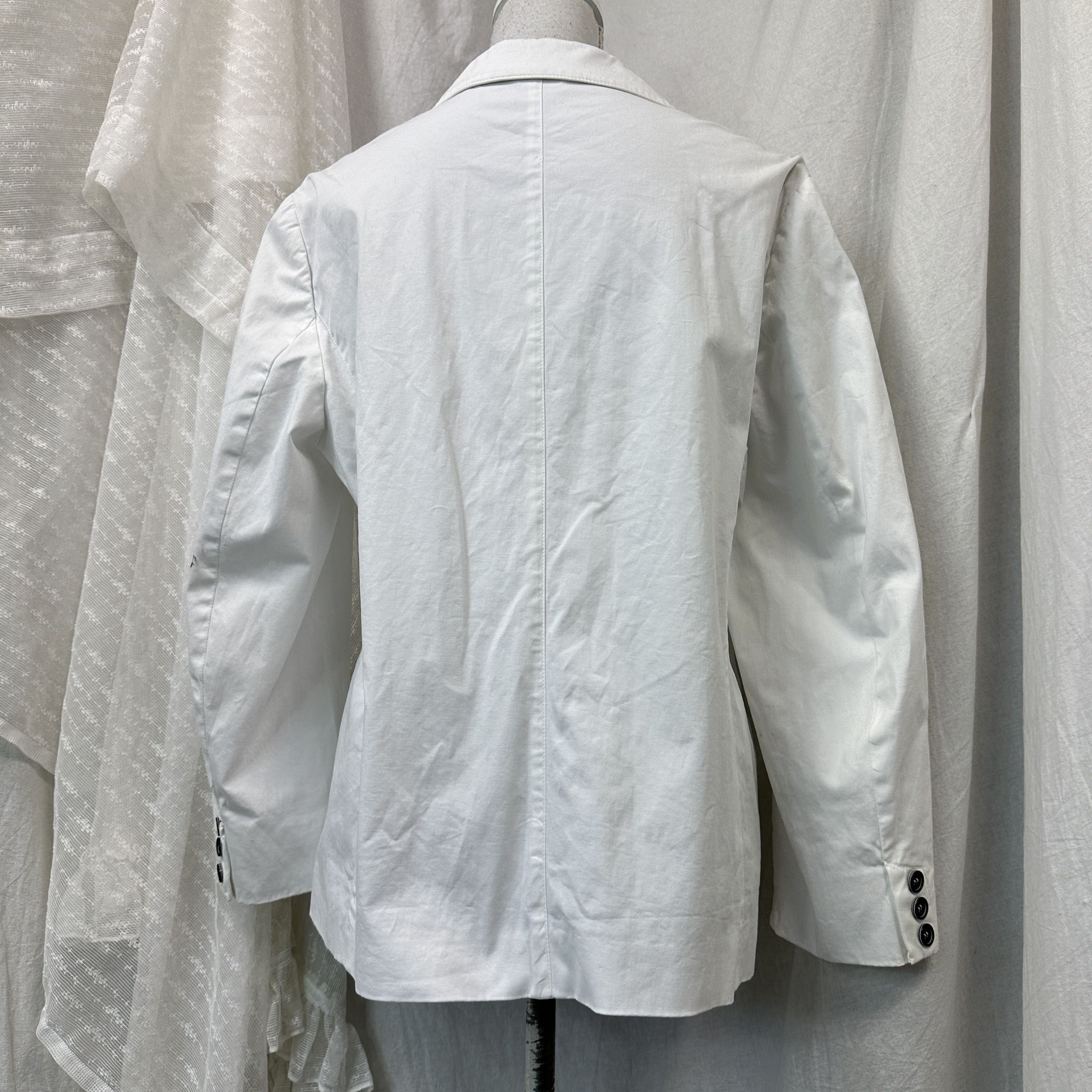 Vintage Vintage Avant-Garde White Contrast Stitch Blazer Y2K Size XL / US 12-14 / IT 48-50 - 2 Thumbnail
