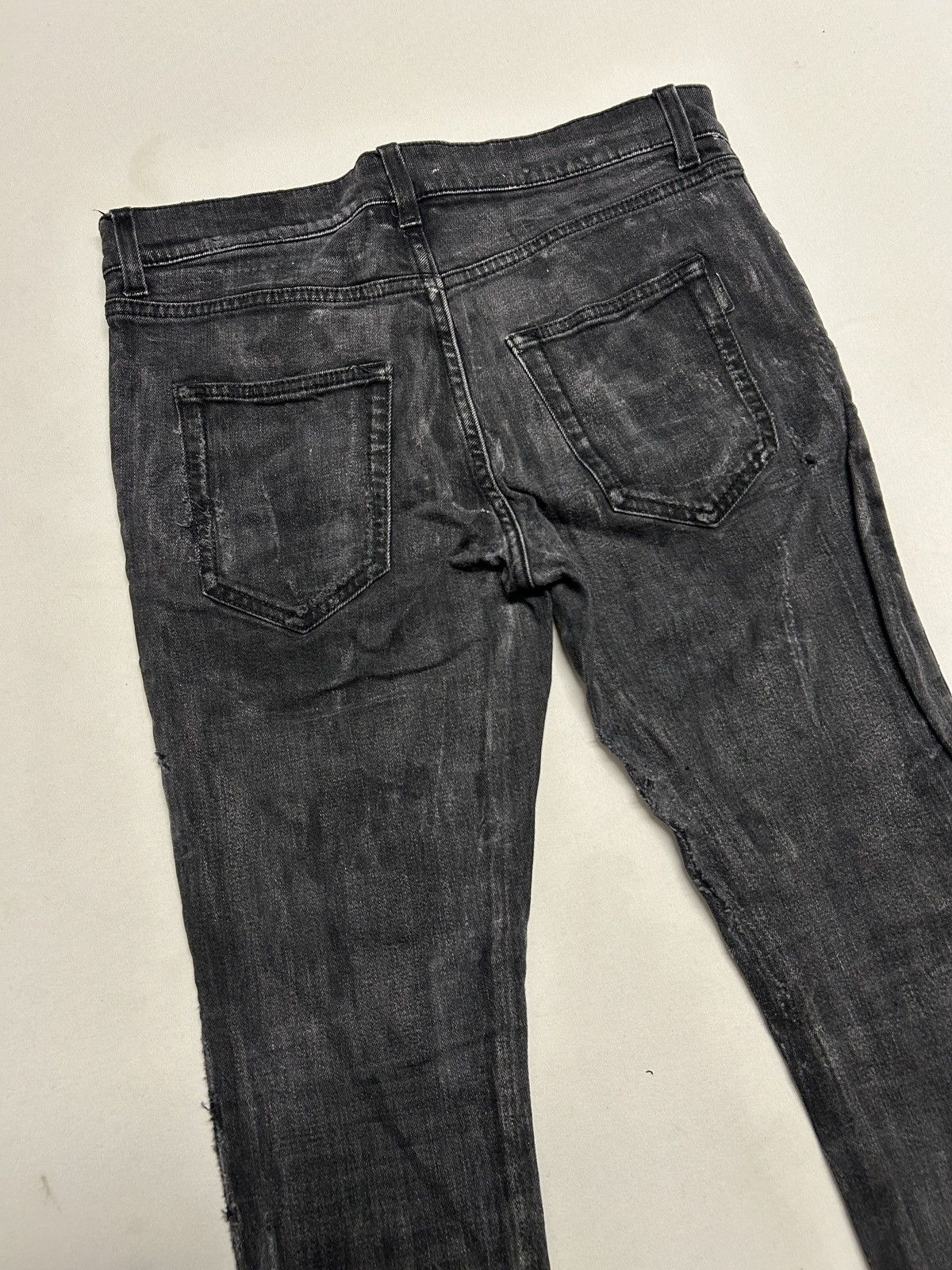 Saint Laurent Paris FW2018 D02 Distressed Waxed Denim Size US 30 / EU 46 - 7 Thumbnail