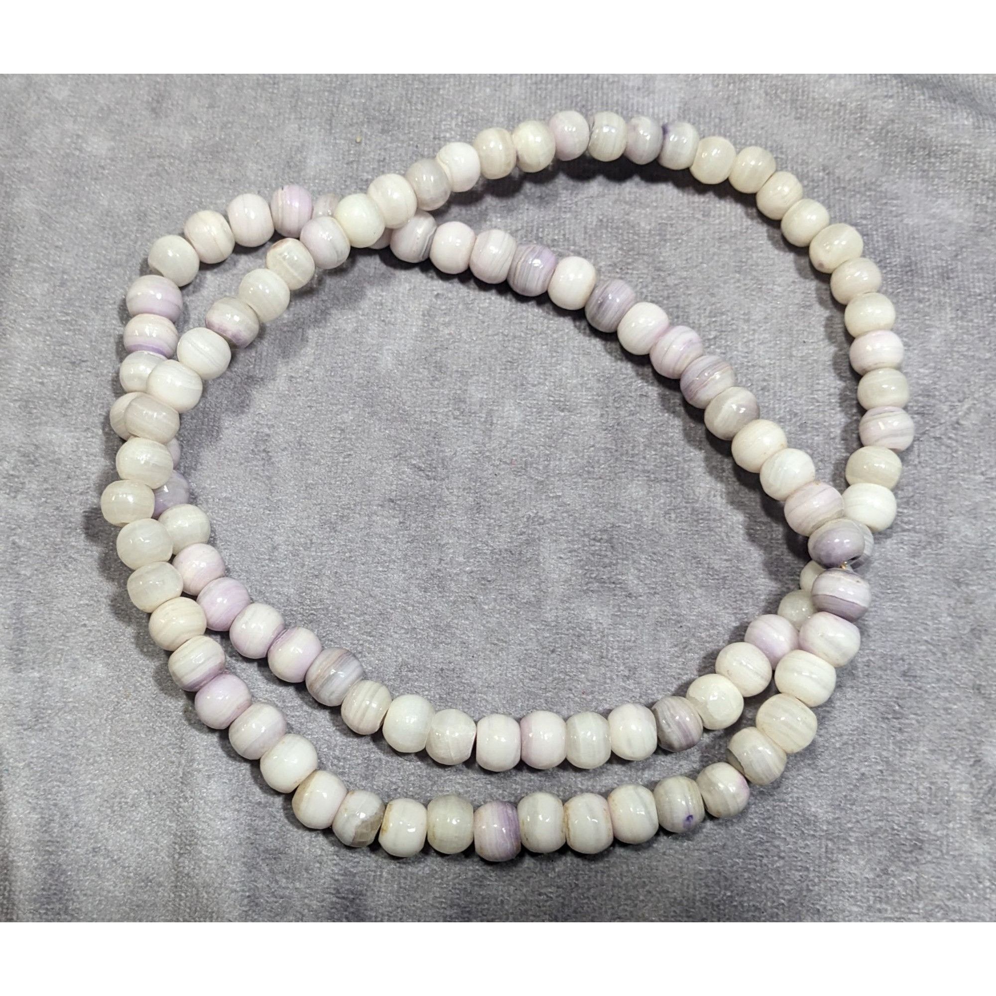 Other Casual Agate Beaded Necklace White With Purple Banding Size ONE SIZE - 5 Thumbnail