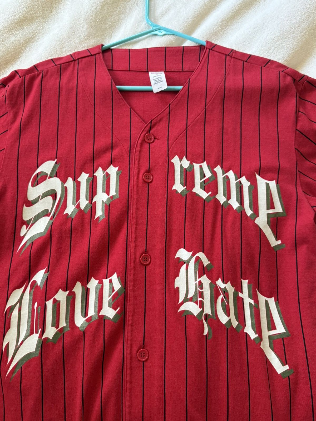 Supreme Supreme Red Baseball Button-Up Tee Size US M / EU 48-50 / 2 - 3 Thumbnail