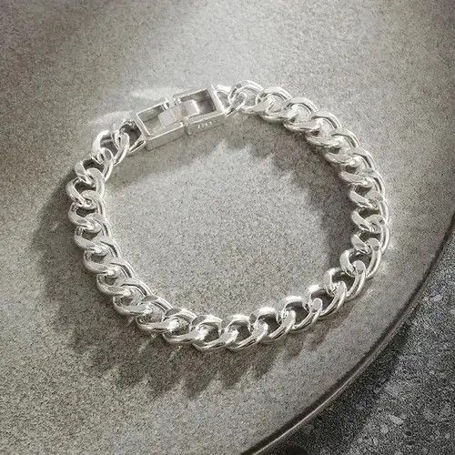 Other Vintage Silver Chain Bracelet Size ONE SIZE - 5 Thumbnail