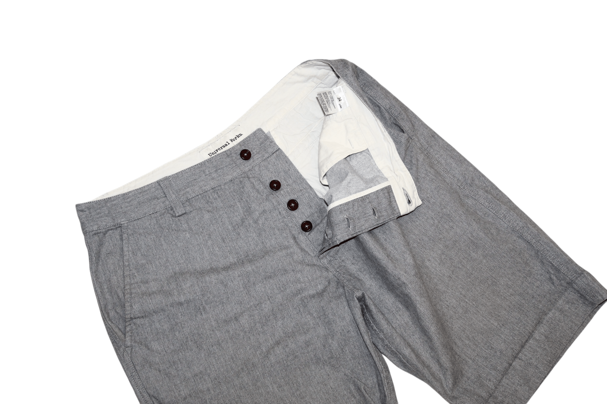 Universal Works Universal Works Grey Classic Cotton Chino Shorts Size US 34 / EU 50 - 6 Thumbnail