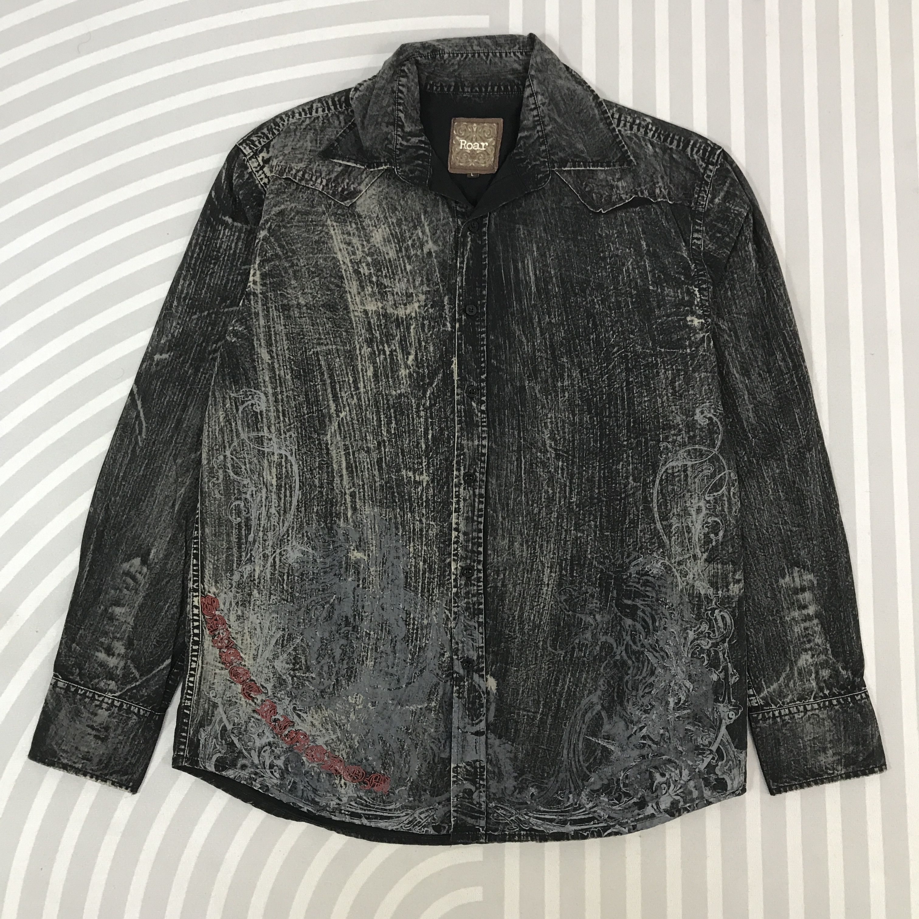 Japanese Brand × Roar × Vintage Vintage Roar Black Punk style Button Up shirt Size US L / EU 52-54 / 3 - 1 Thumbnail