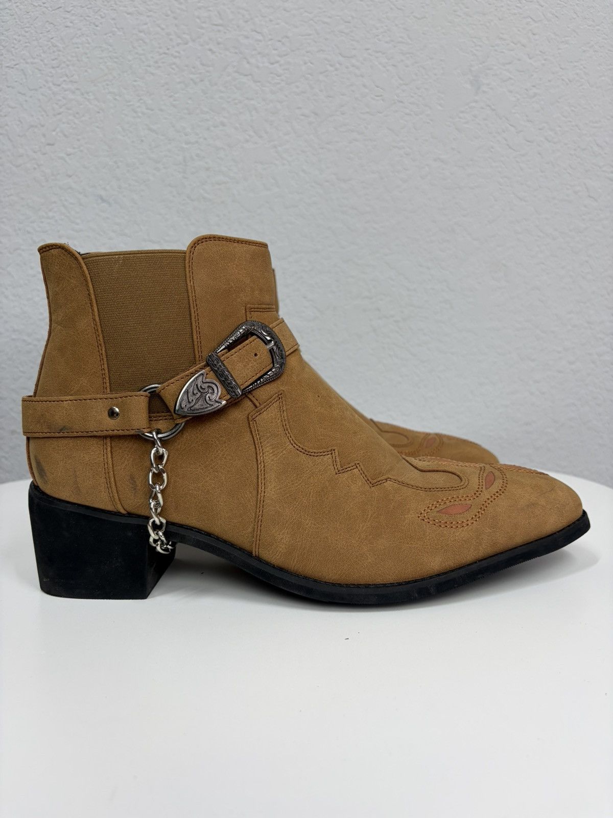 If Six Was Nine AS 98 Vibe Artisan Black Leather Side Zip Ankle Biker Boots Size US 11 / EU 44 - 13 Thumbnail