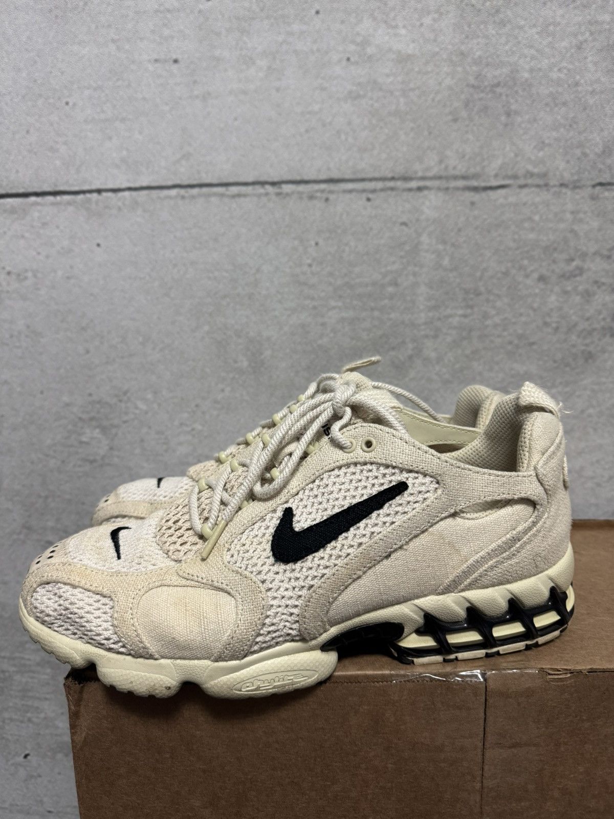 Nike × Stussy Nike Air Zoom Spiridon Cage 2 Stussy Fossil Size 11 Size US 11 / EU 44 - 2 Thumbnail