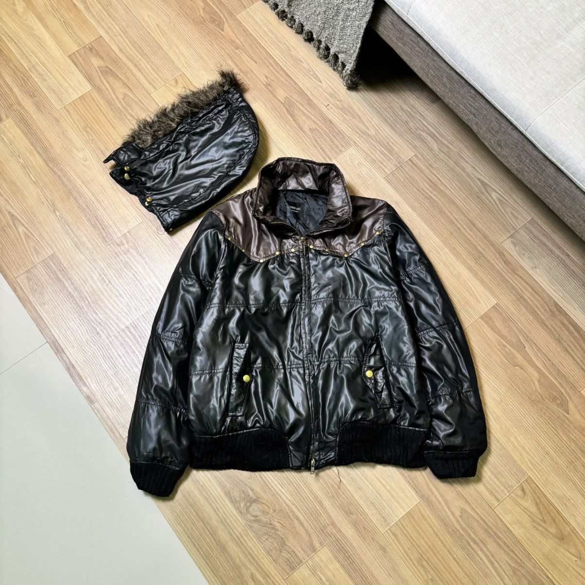 14th Addiction × If Six Was Nine × Le Grande Bleu (L.G.B.) CornFlake Ifsixwasnine LGB Style fur jacket Vtg Y2K japan Size US M / EU 48-50 / 2 - 2 Thumbnail