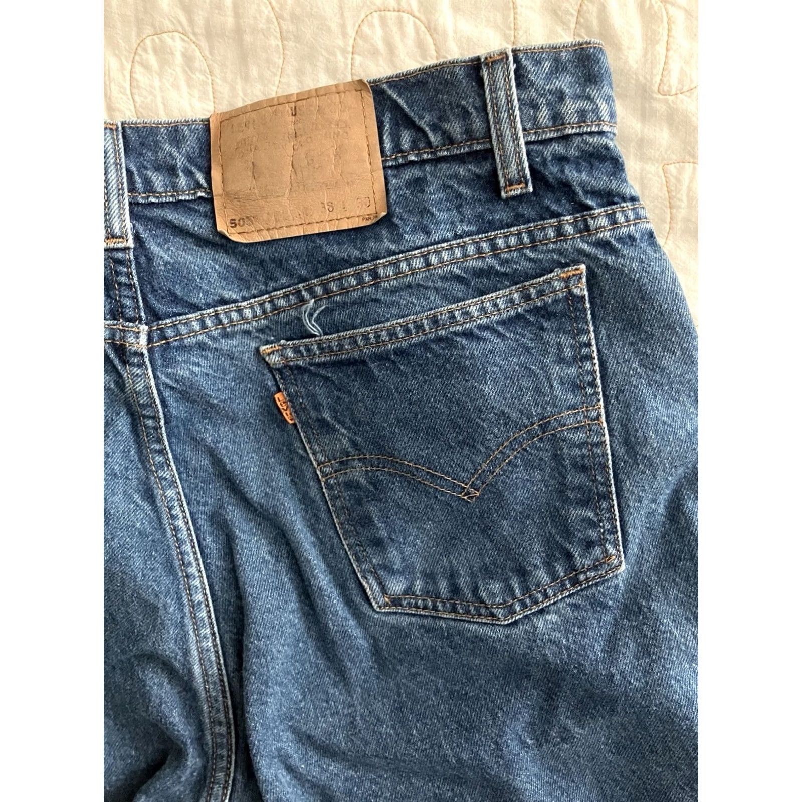 Levi's VINTAGE Levi's 505 Mens 36x30 Jeans Blue Denim Regular Fit 5-Pocket 90s Orange Tab USA Classic Girls? Size US 36 / EU 52 - 2 Thumbnail