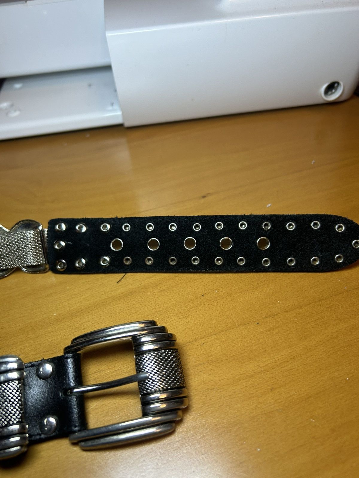 Vintage Vintage Nanni genuine leather “xxx” studded chainmail belt Size ONE SIZE - 6 Thumbnail