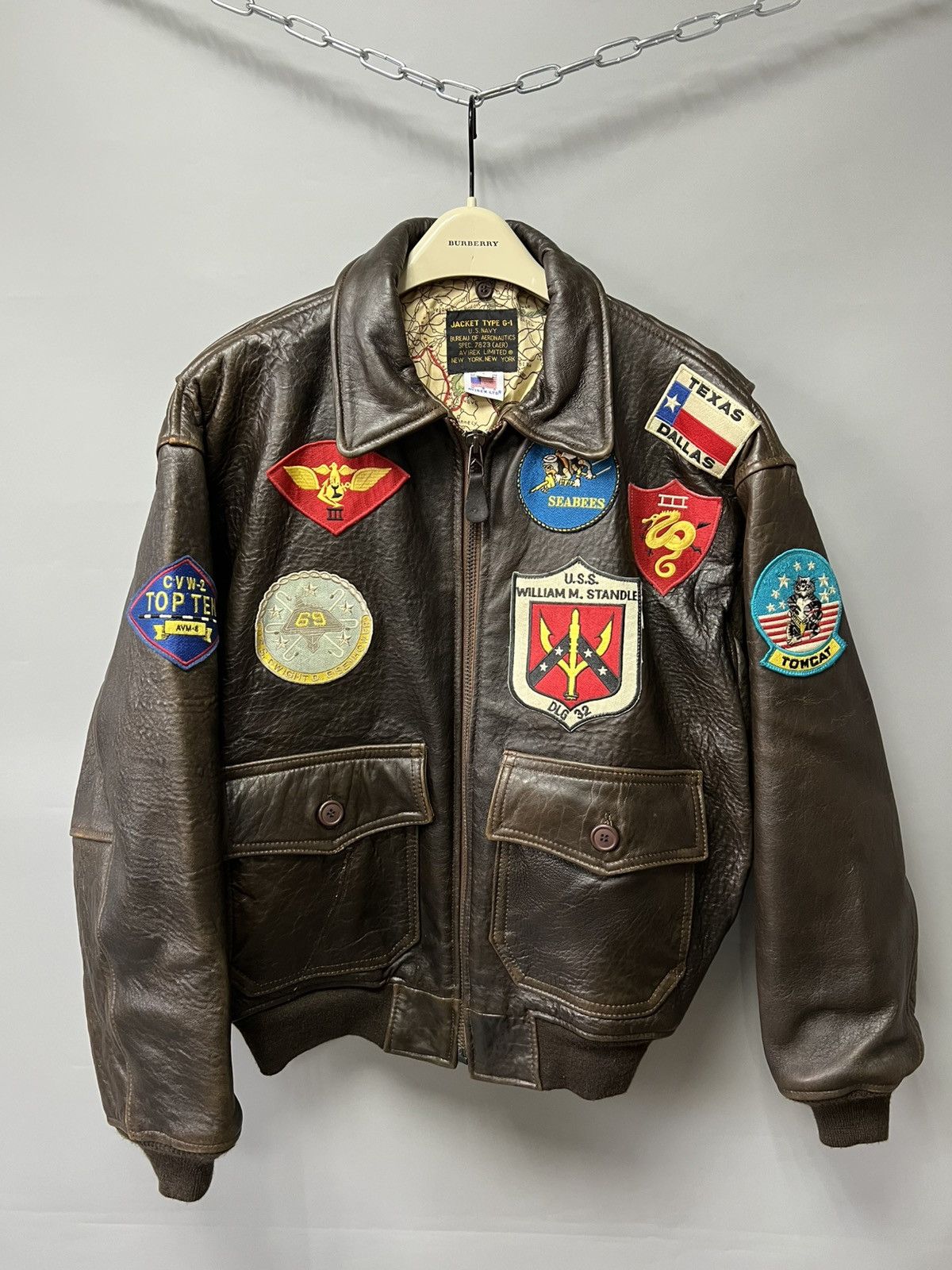 Avirex AVIREX Top Gun G-1 Bomber Flight Leather Jacket Vintage Size US L / EU 52-54 / 3 - 2 Thumbnail