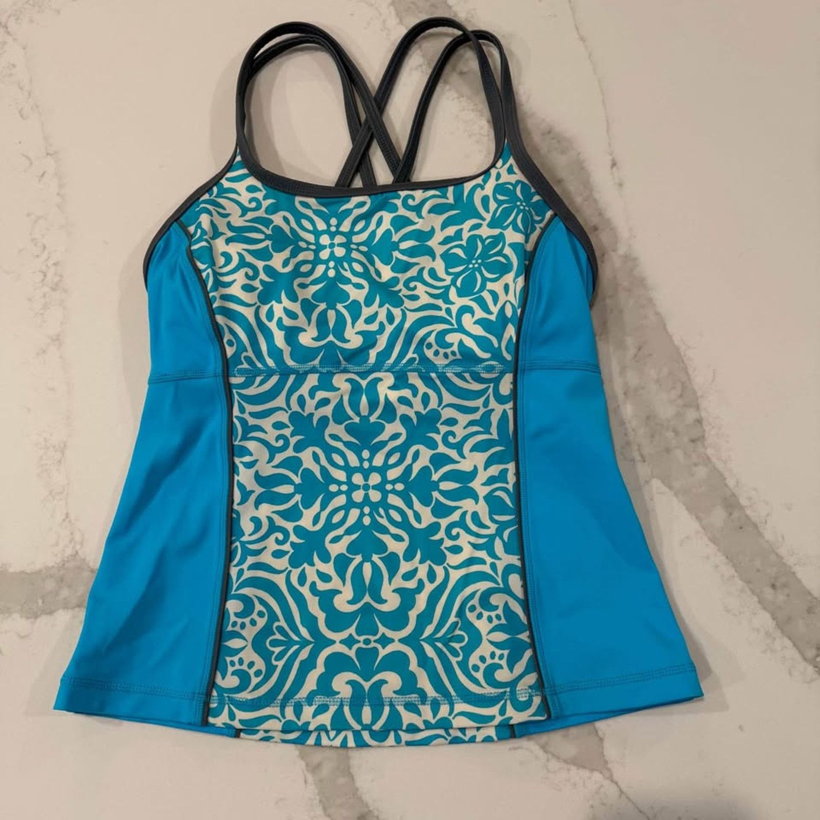 Lands' End Lands End Tankini Swim Top Padded Shelf Bra Women's 4 Floral Size S / US 4 / IT 40 - 1 Thumbnail