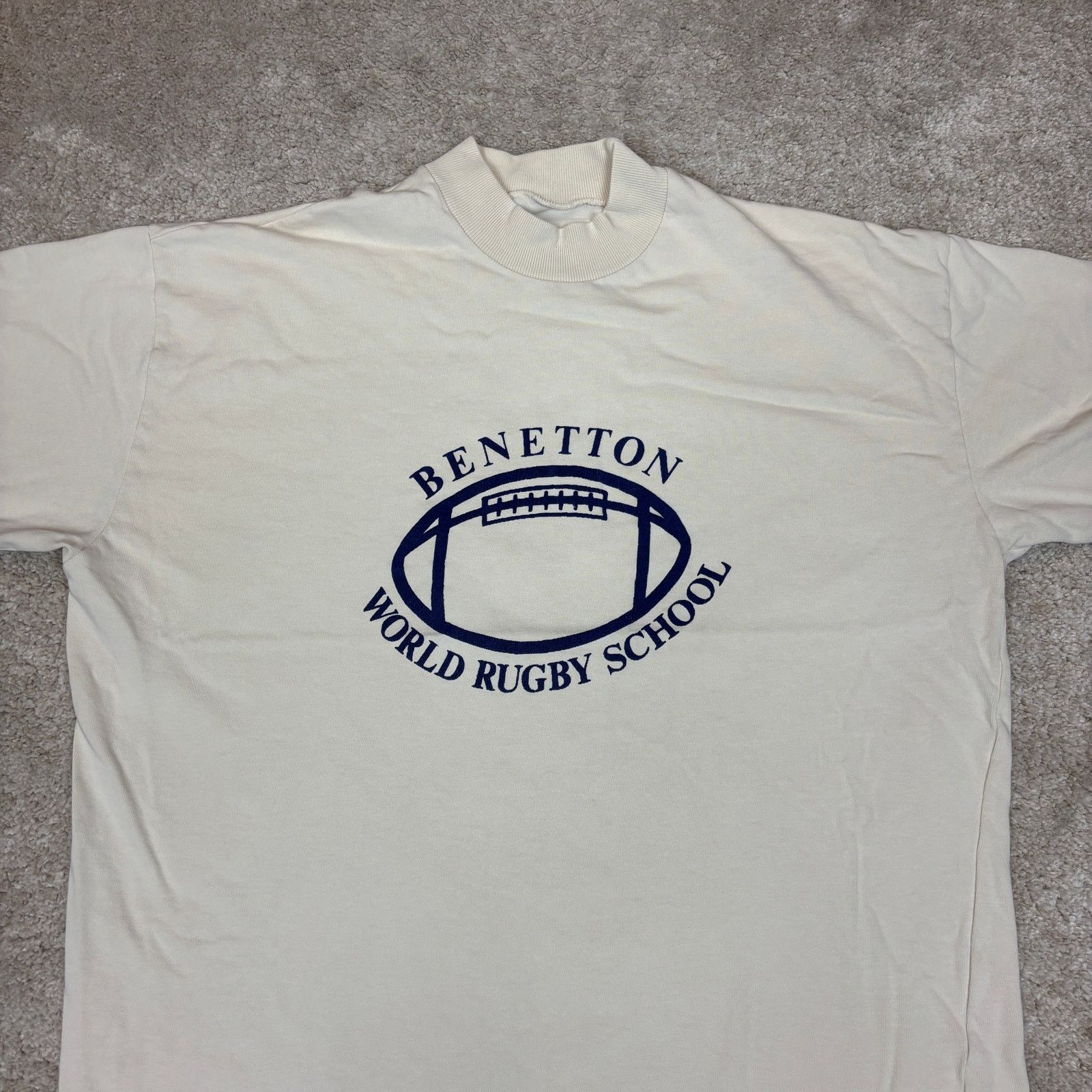 Benetton × Vintage Rare Vintage Benetton World Rugby School Mock Neck Shirt XL Size US XL / EU 56 / 4 - 2 Thumbnail