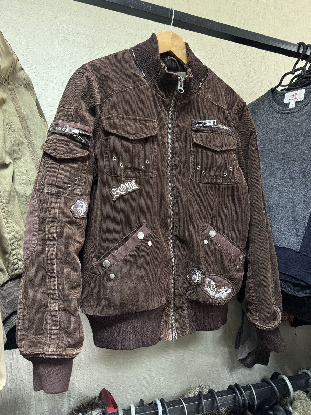 Japanese Brand Vintage 00s Corduroy Hysteric Glamour Style Bomber 