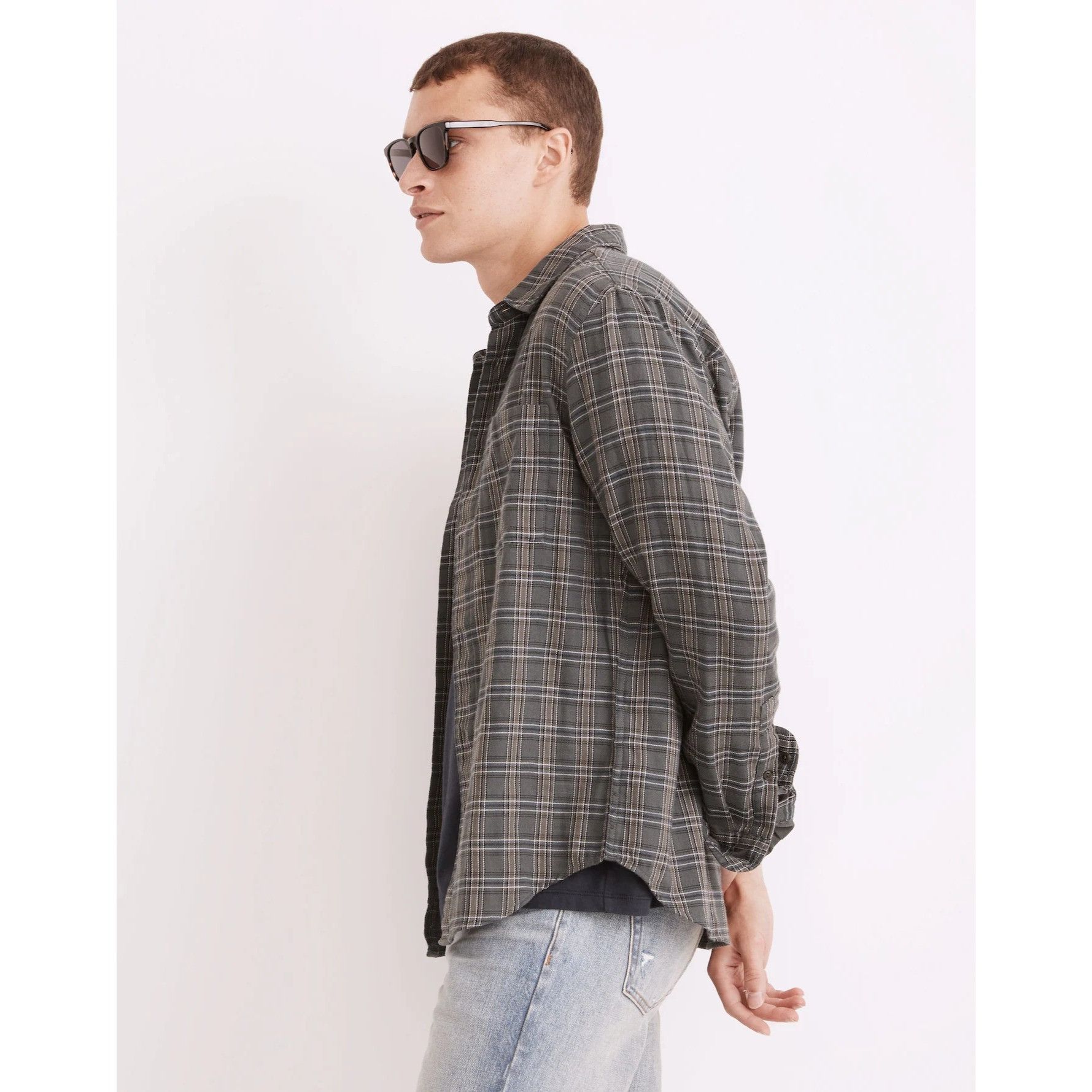 Madewell Madewell Double-Weave Perfect Long-Sleeve Shirt in steel gre Size US XS / EU 42 / 0 - 3 Thumbnail
