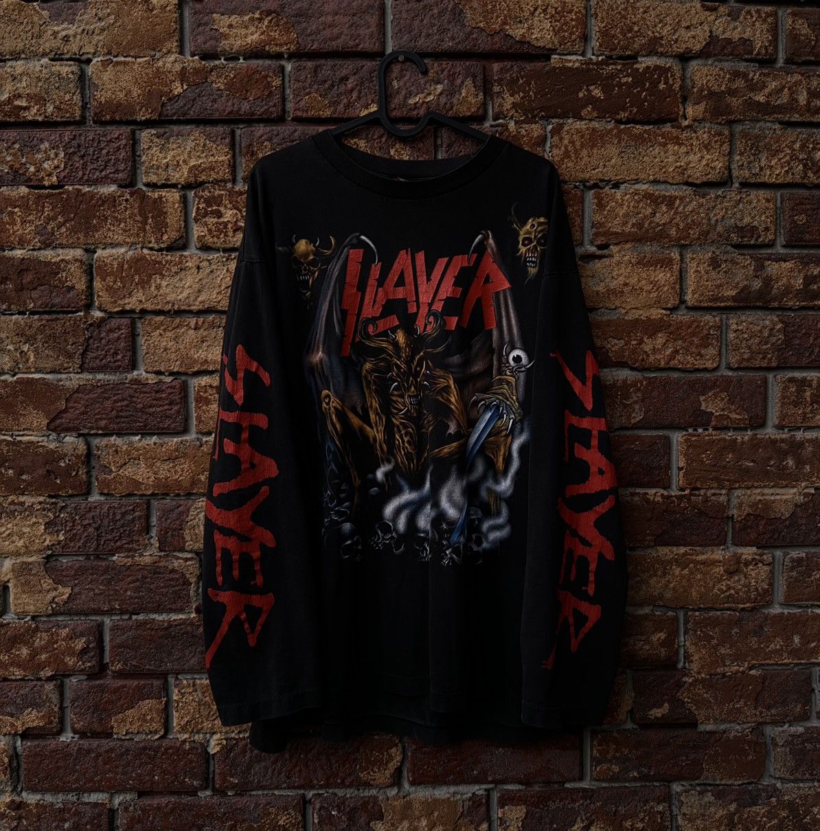 Band Tees × Vintage Slayer vintage 90s longsleeve tshirt Size US XL / EU 56 / 4 - 1 Thumbnail