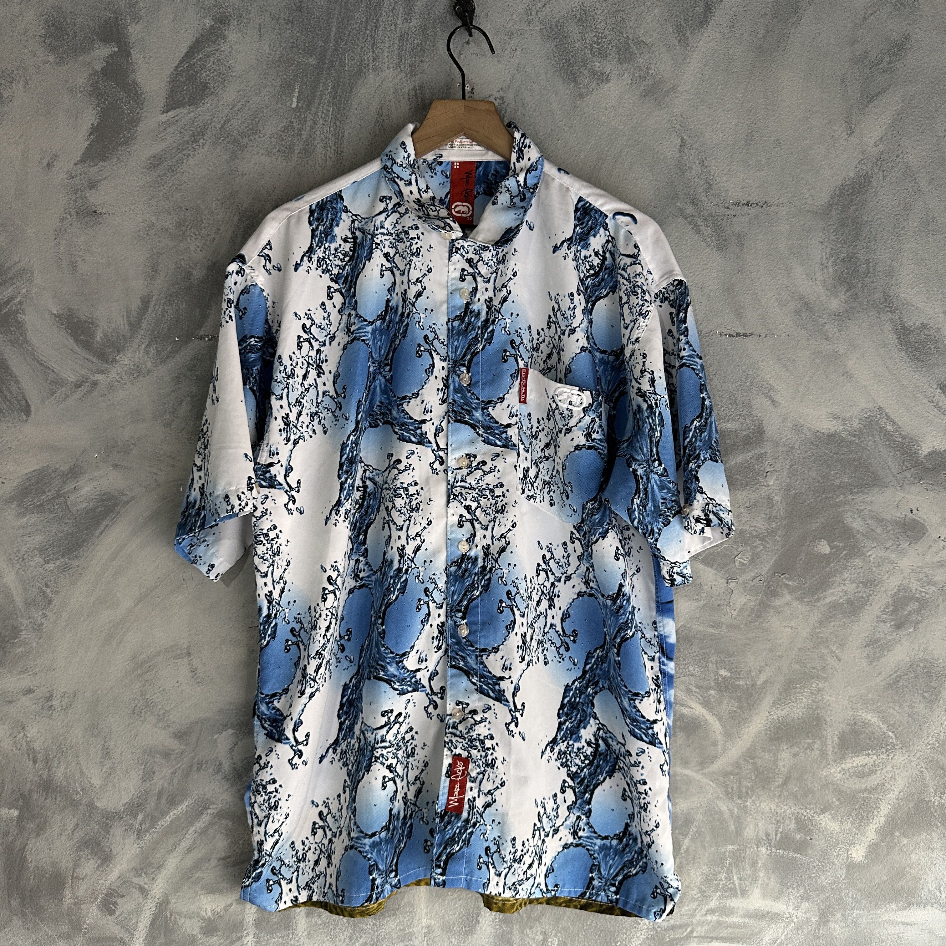 Ecko Unltd. Vtg Ecko Unltd Button Up Shirt Y2K Water Ecko Summer 2000 Size US L / EU 52-54 / 3 - 1 Thumbnail