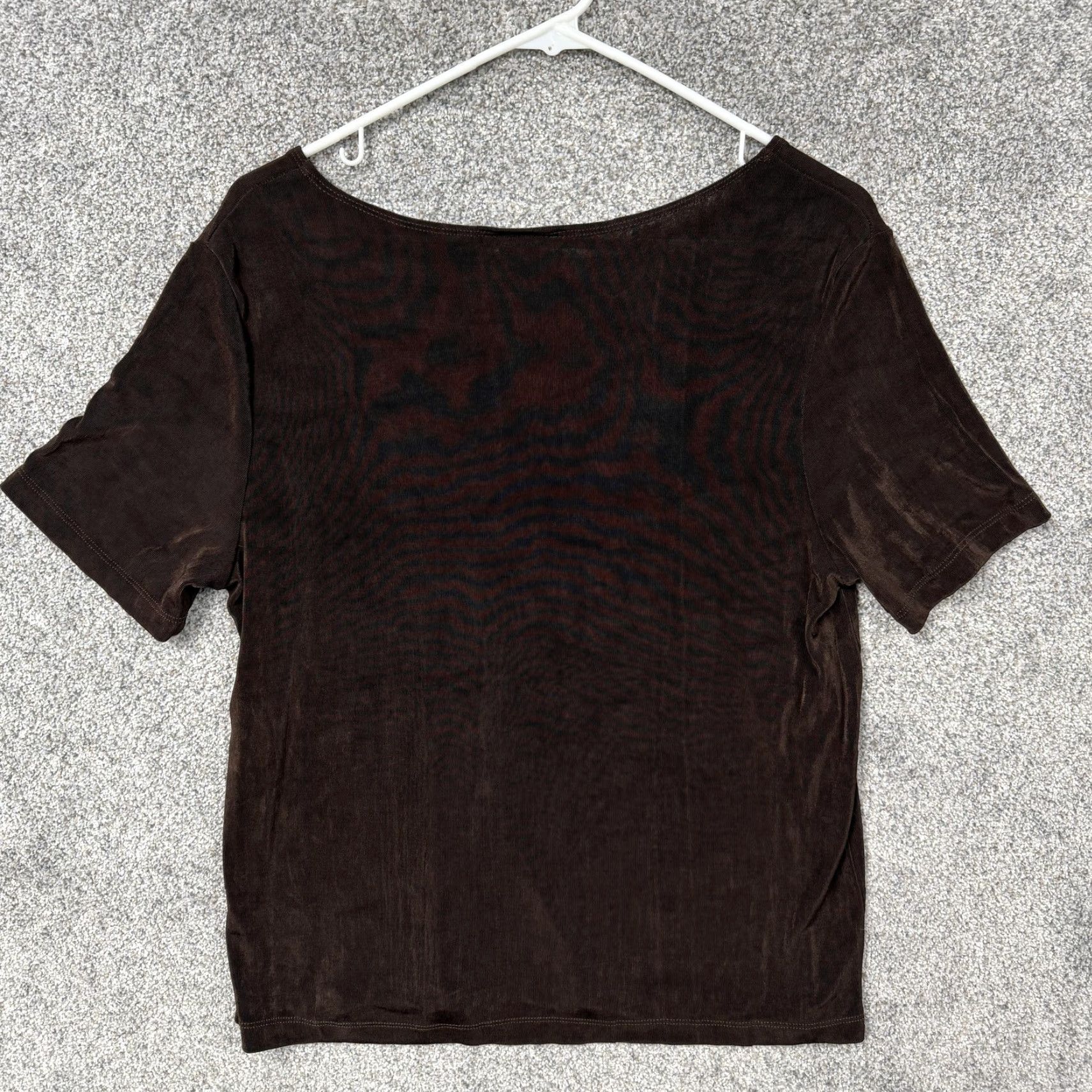 Vintage VINTAGe Citiknits Top Womens M Brown Ribbed Knit Grunge Chic Whimsigoth 90s 2000s Casual T-Shirt Pullover Short Sleeve Scoop Neck Knit USA Size M / US 6-8 / IT 42-44 - 7 Thumbnail