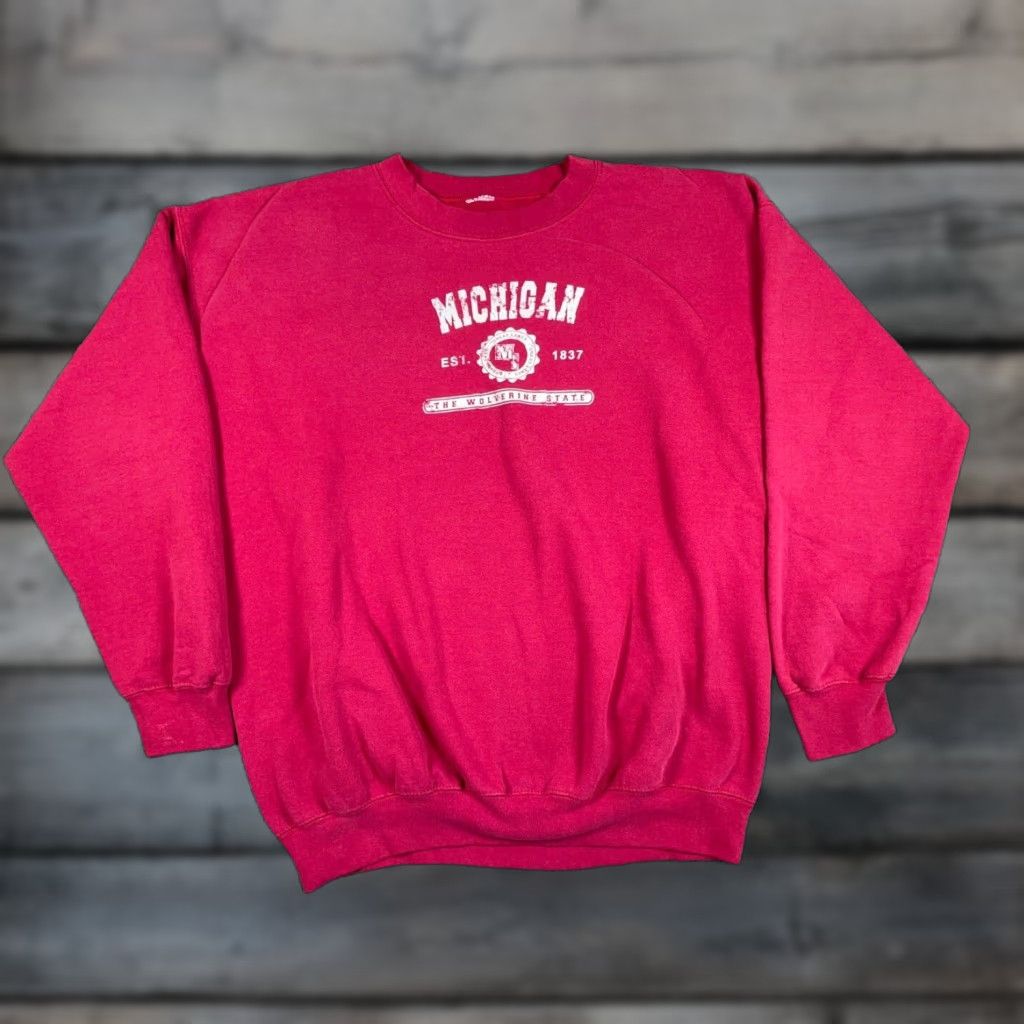 Vintage VINTAGE Michigan Wolverine State Sweatshirt Adult XL Dark Red Crewneck Graphic Print Size US XL / EU 56 / 4 - 1 Thumbnail