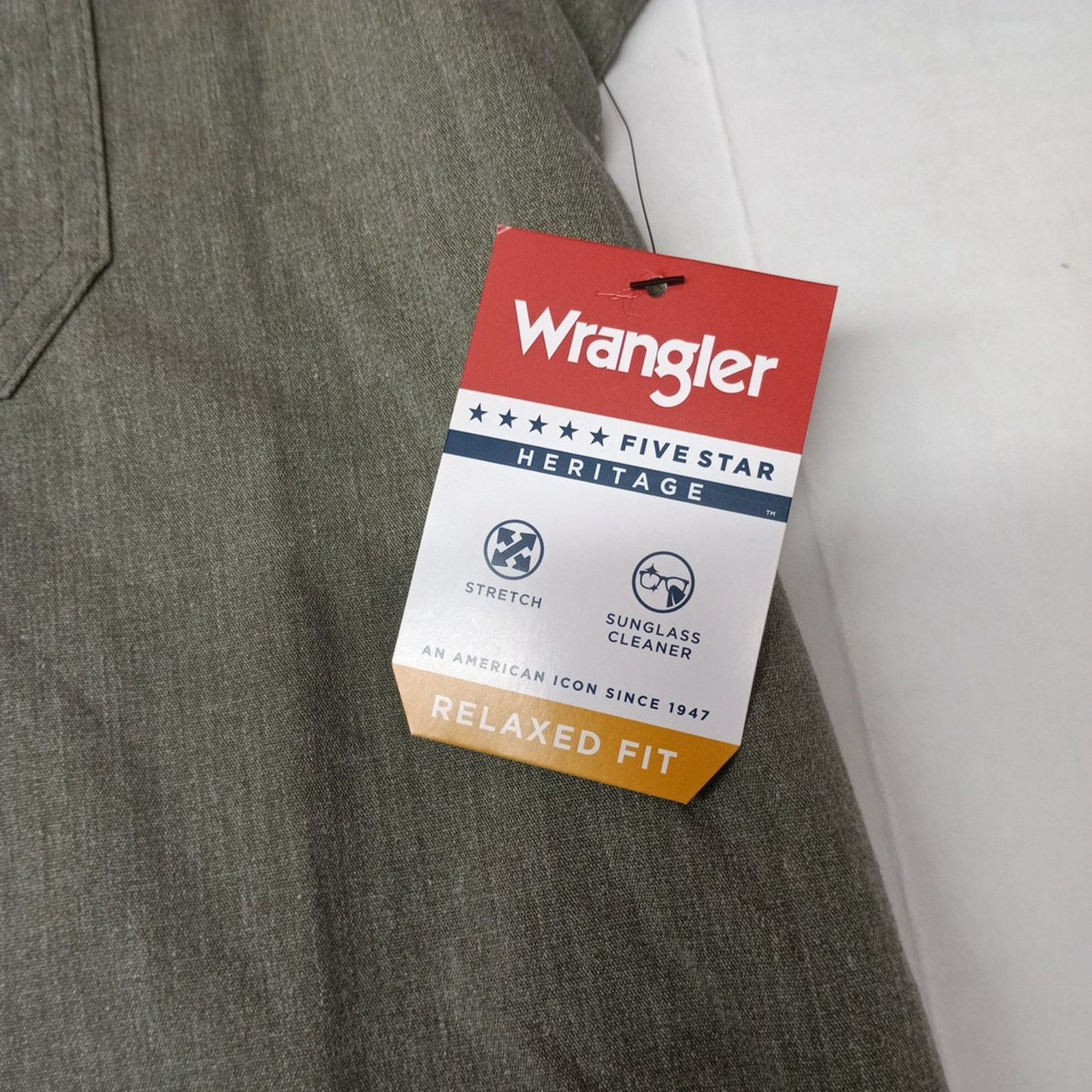 Wrangler Wrangler Big Men's Relaxed Fit Woven Shirt Size L Green Size US L / EU 52-54 / 3 - 3 Thumbnail