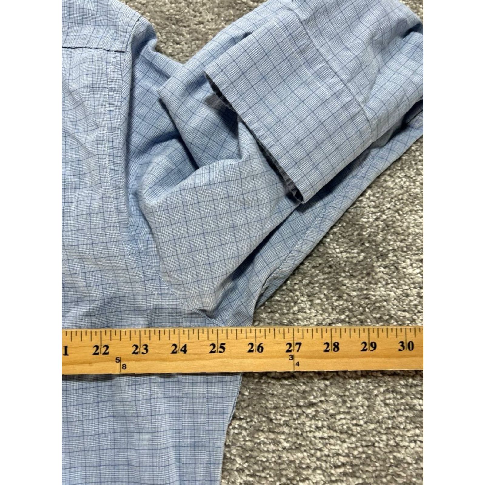 Ralph Lauren Lauren Ralph Lauren Non Iron Dress Shirt Men 17.5 Blue Cotton Classic Fit Office Size 46R - 6 Thumbnail