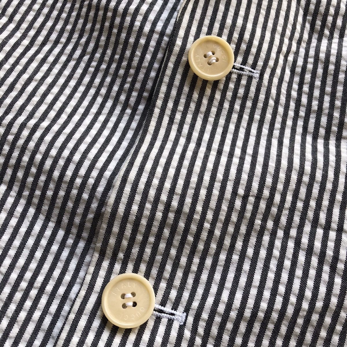 Gucci GUCCI Black White Stripe Blazer Coat Size 40R - 9 Thumbnail