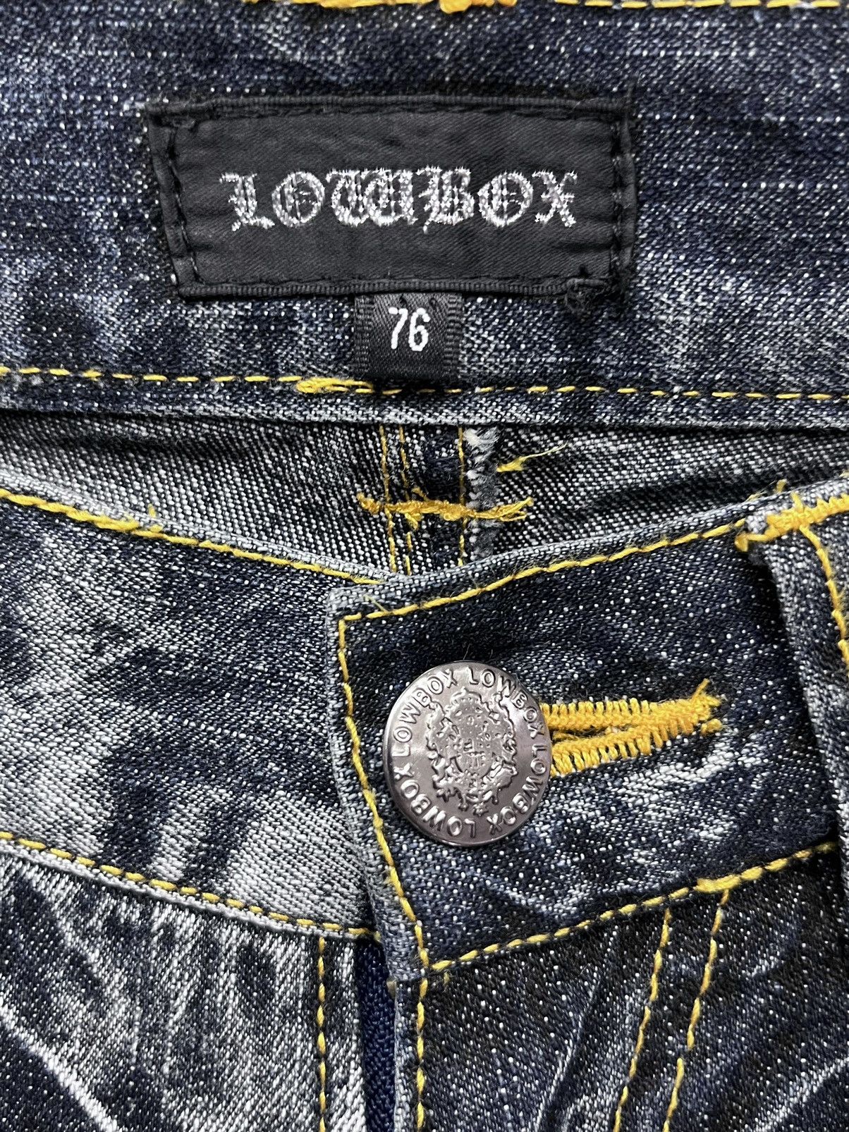LOWBOX 🔥LOWBOX Distressed Whiskered Multipocket Punk Flare Denim Size US 29 - 13 Thumbnail