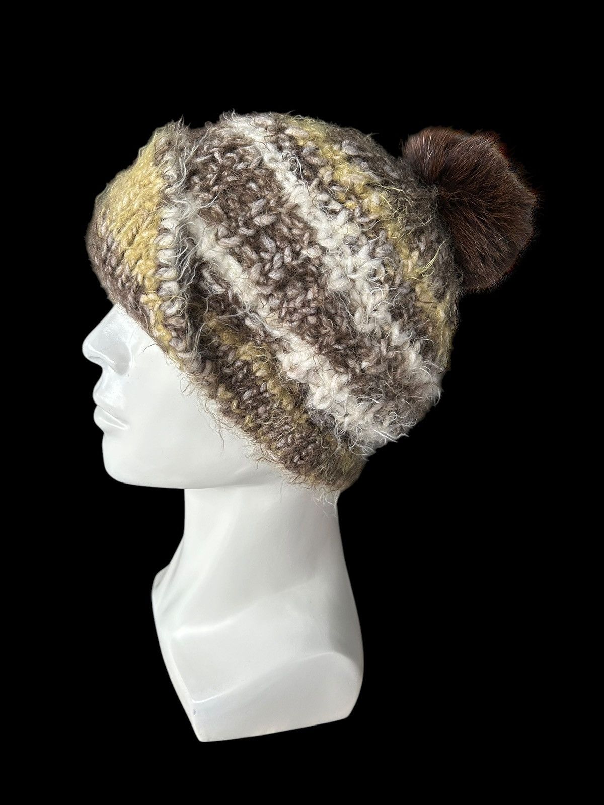 Japanese Brand × Kapital × Vintage CA4LA x Weave Toshi Knitted Fur Hairy Made in Italy Hats Size ONE SIZE - 3 Thumbnail