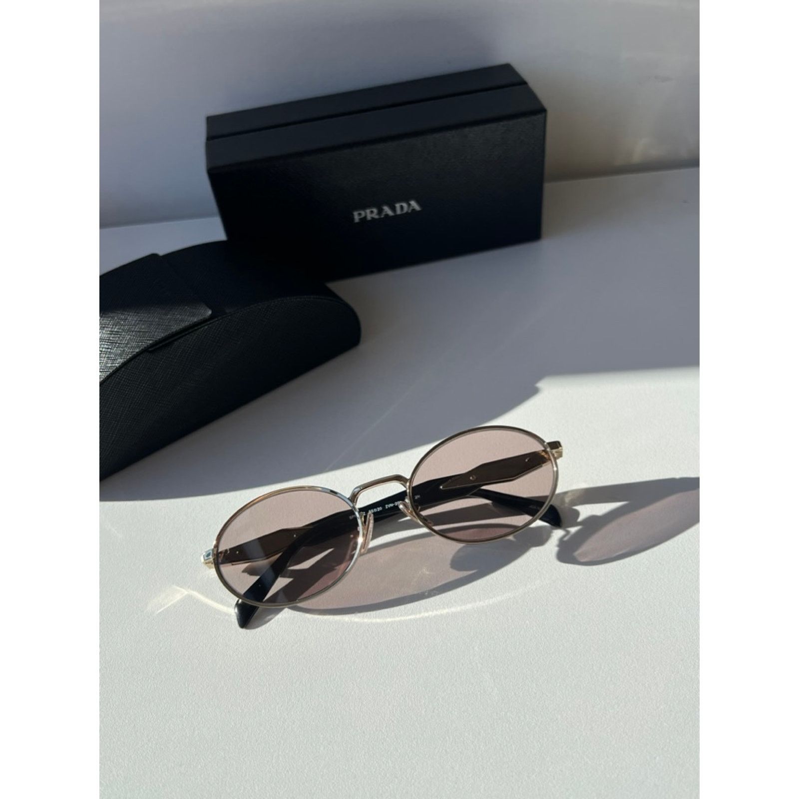 Prada NEW Prada PR65ZS Oval Sunglasses in Gold Purple Size ONE SIZE - 3 Thumbnail