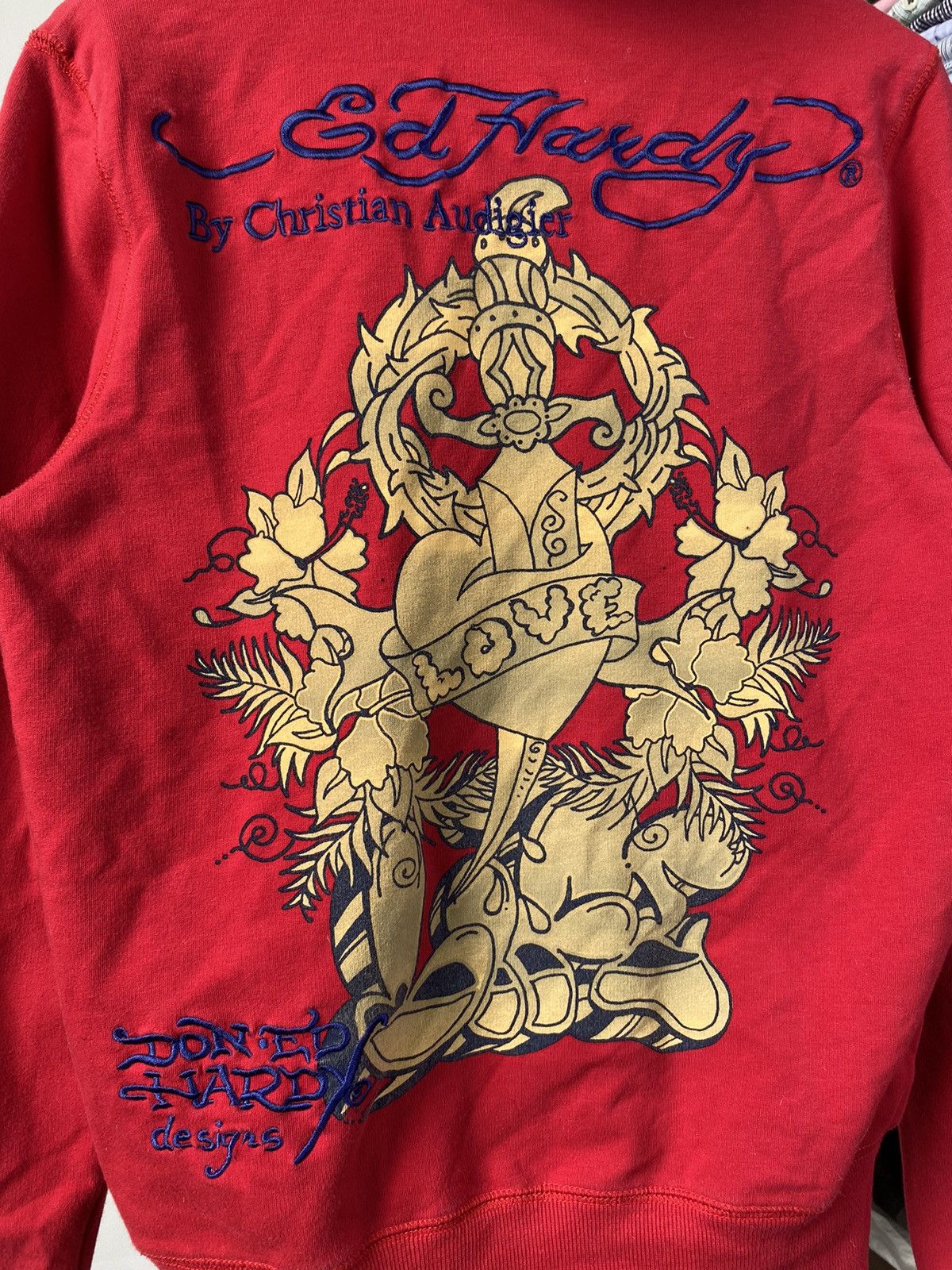 Ed Hardy 🔥Ed Hardy Gothic Tribal Avant Garde Red Hoodie Small wom Size S / US 4 / IT 40 - 10 Thumbnail