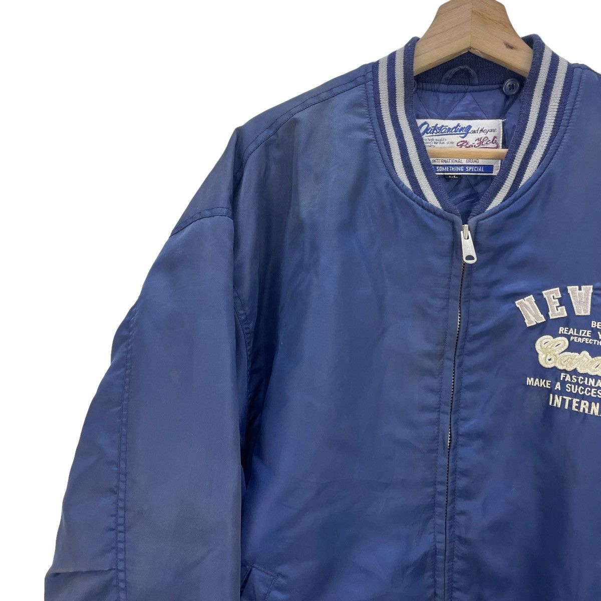 Vintage 💥Vintage Bomber Ma 1 Spellout New York Embroidered Logo Size US L / EU 52-54 / 3 - 5 Thumbnail