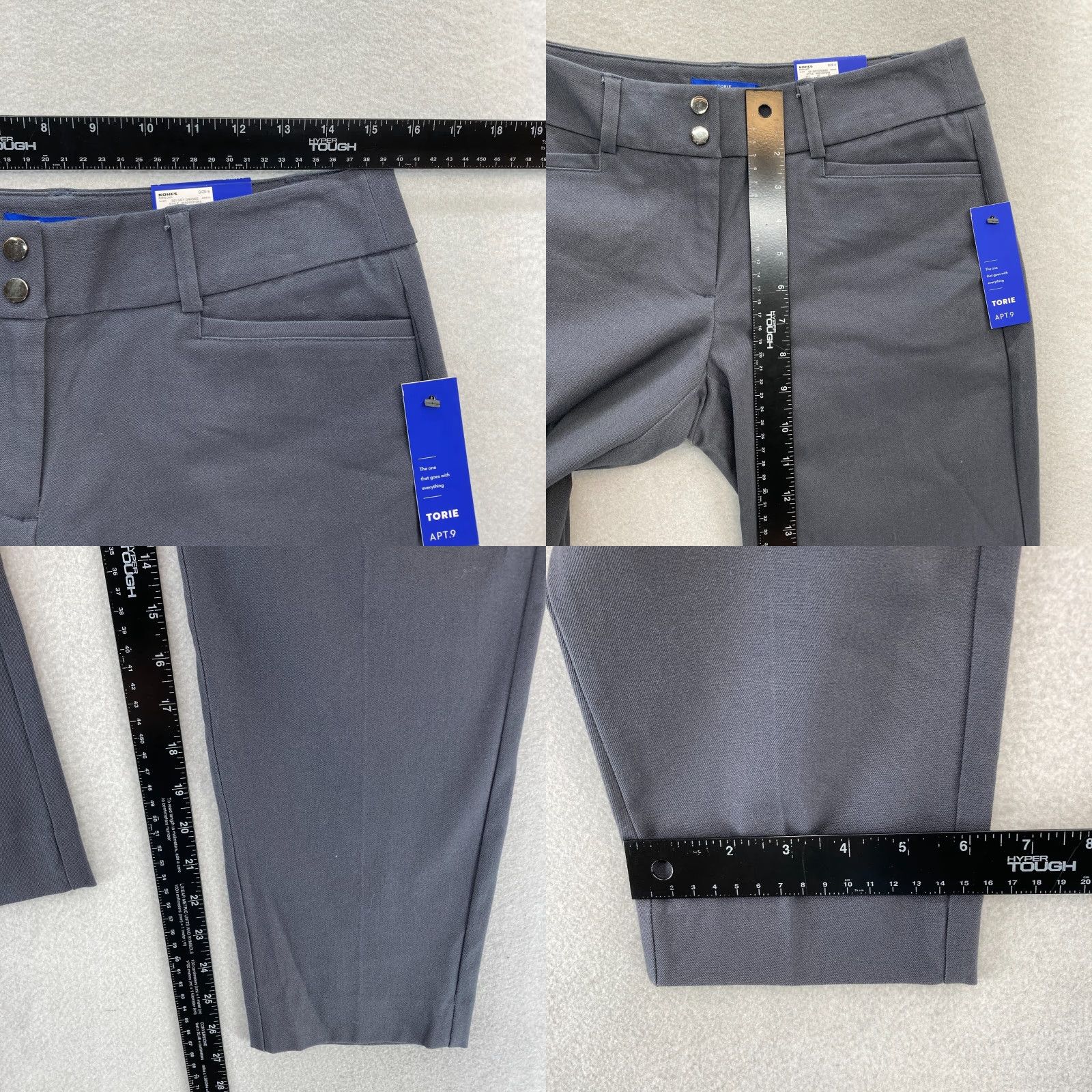 Apt. 9 Apt. 9 Torie Ankle Pants Women's 8 Gray Stretch Mid Rise Straight Casual Comfort Pants Size 30" / US 8 / IT 44 - 8 Thumbnail