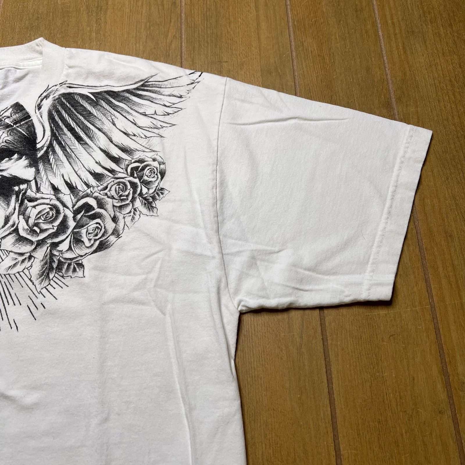 Vintage Skull Wings Graphic T Shirt XL White Biker Gothic Y2K Size US XL / EU 56 / 4 - 4 Thumbnail